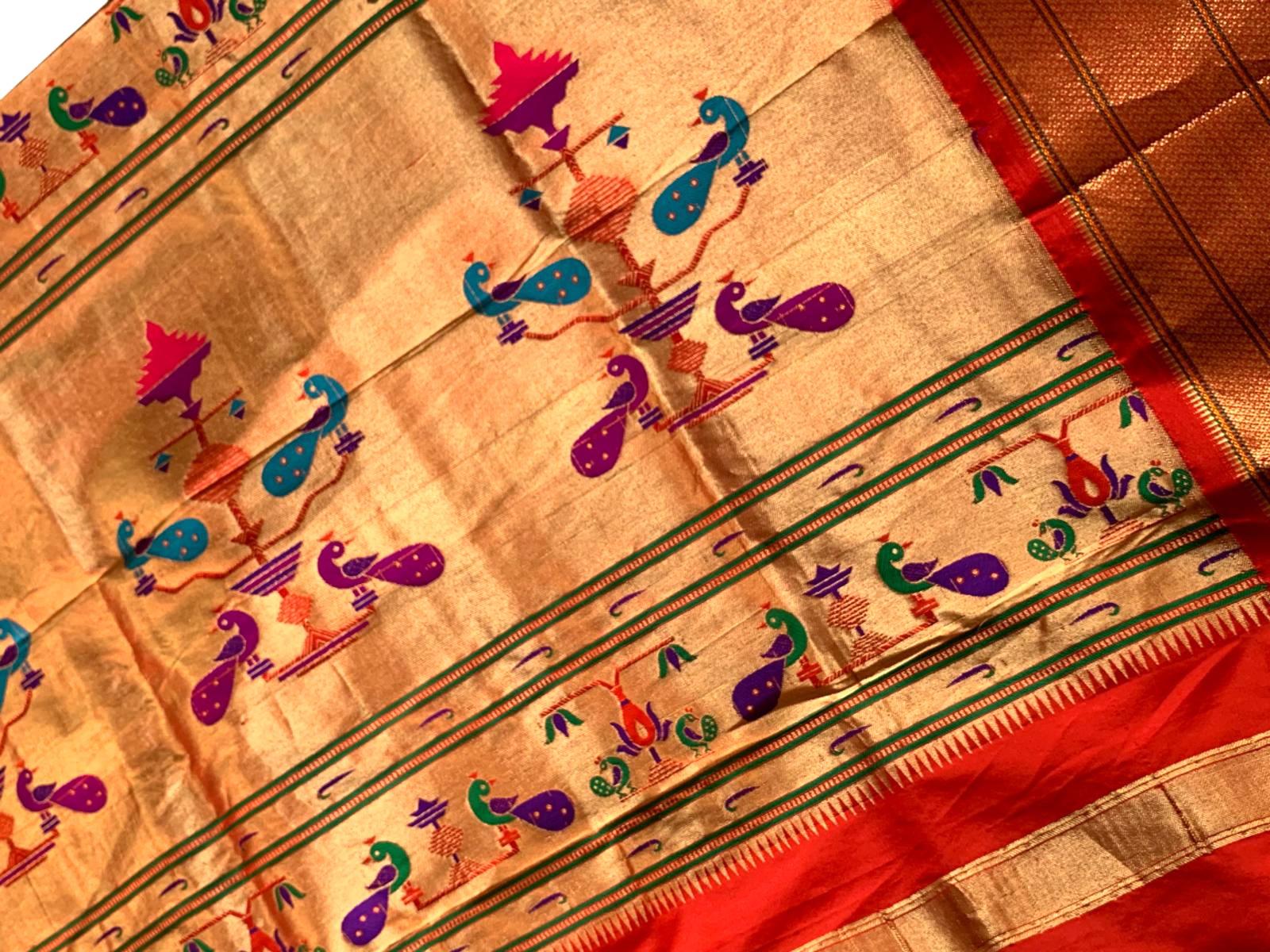 Wedding Saree Paithani Silk Sari Traditional Maharashtrian Saree Partywear