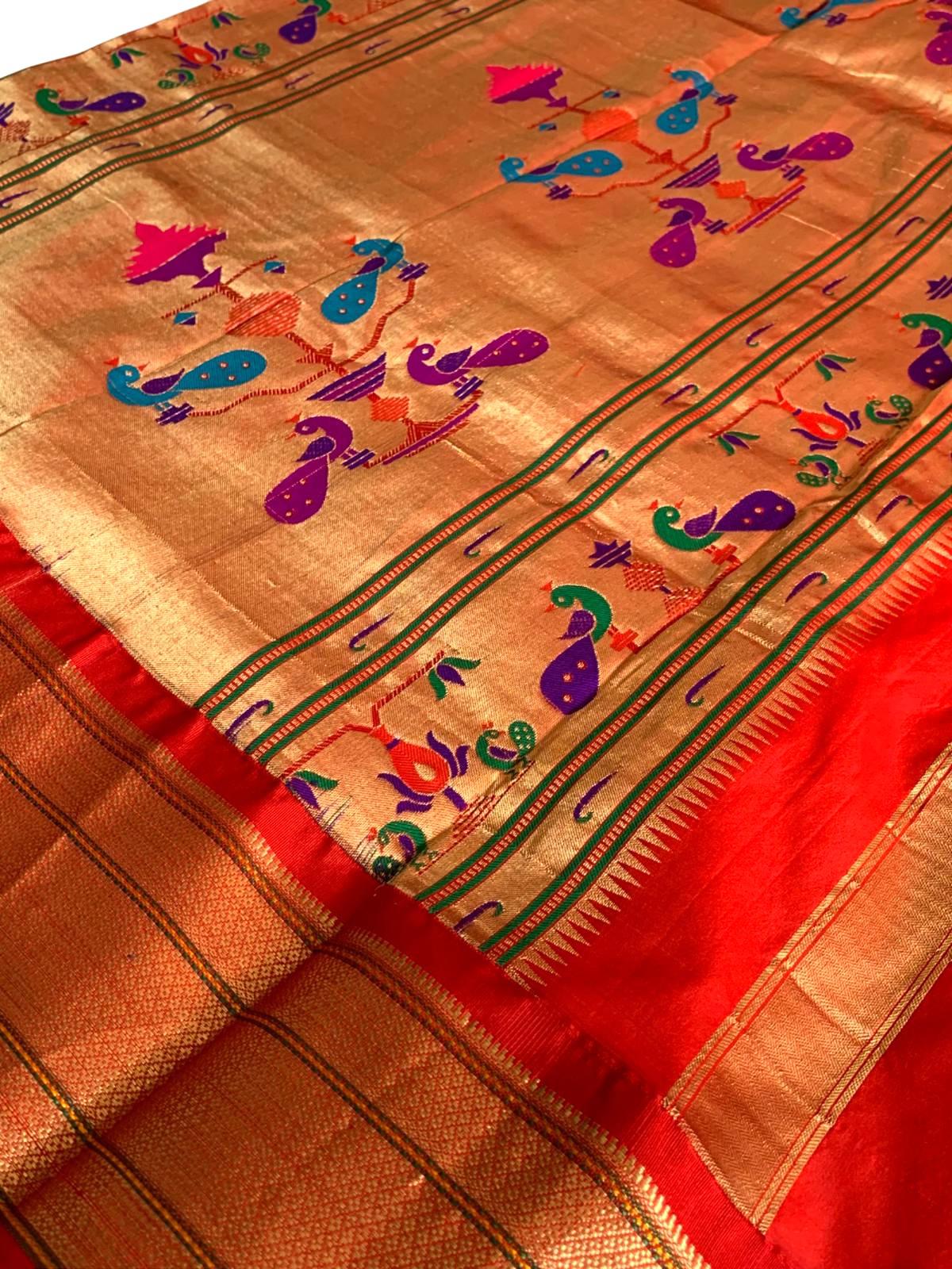 Wedding Saree Paithani Silk Sari Traditional Maharashtrian Saree Partywear