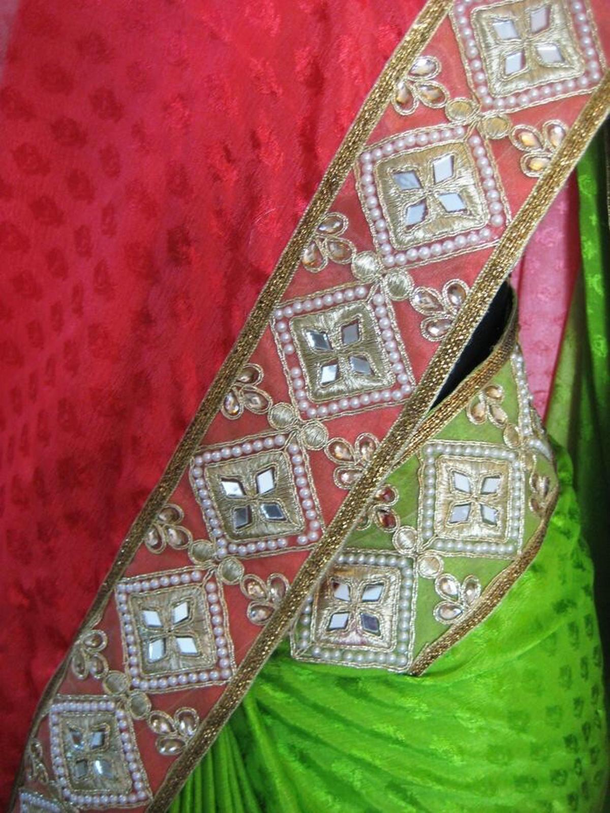 Multi-color Shaded Designer Faux Crepe Saree