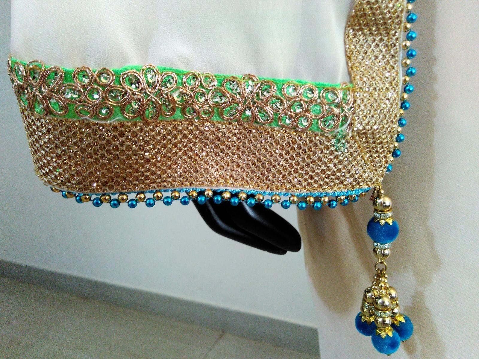 Soft Pink Pastel Designer Faux Georgette Saree