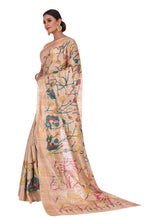 Load image into Gallery viewer, Pichwai Art Hand Painted Off White Tussar Silk Saree