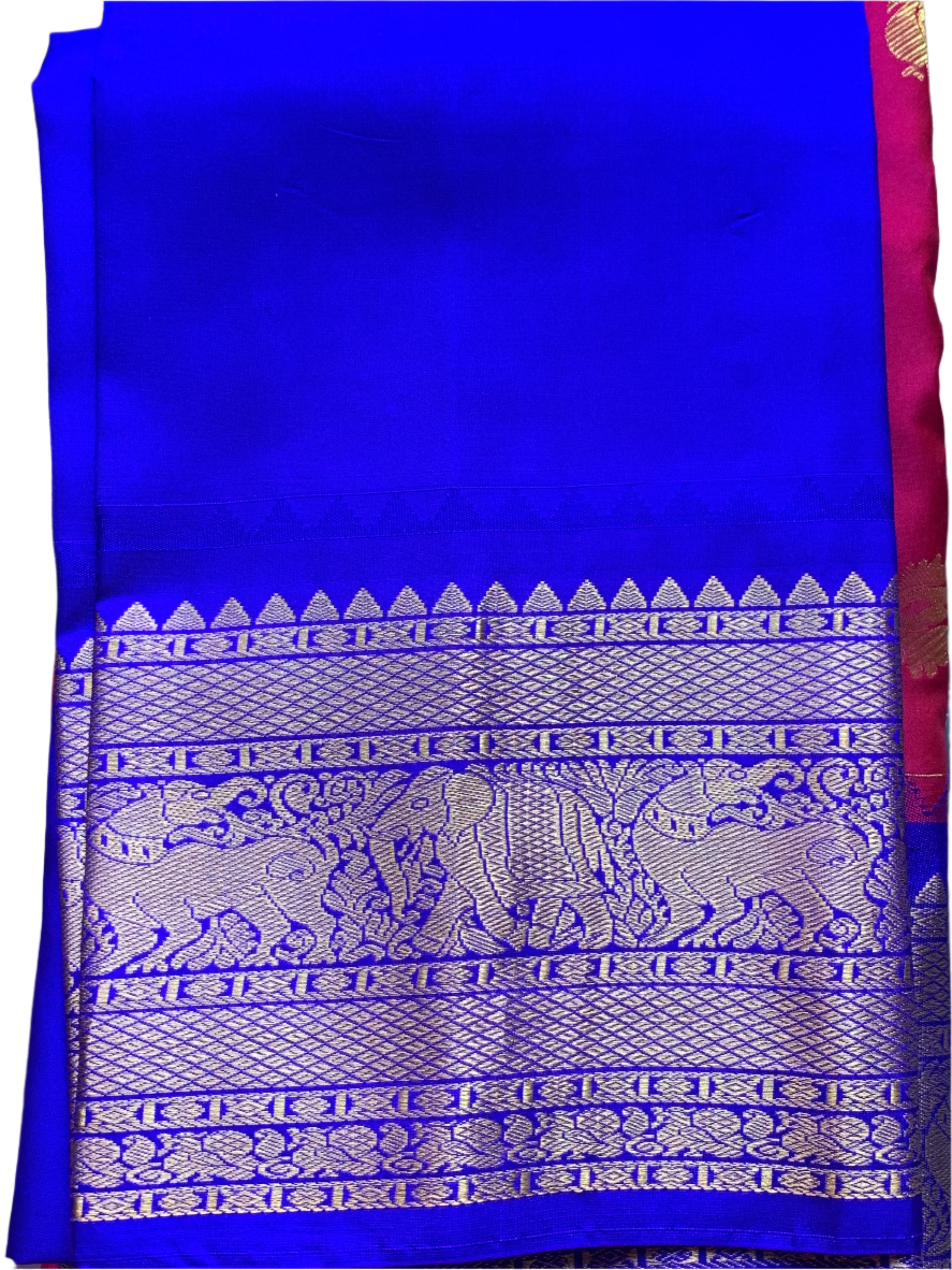 Lovely Pink Gadwal Handloom Silk Saree