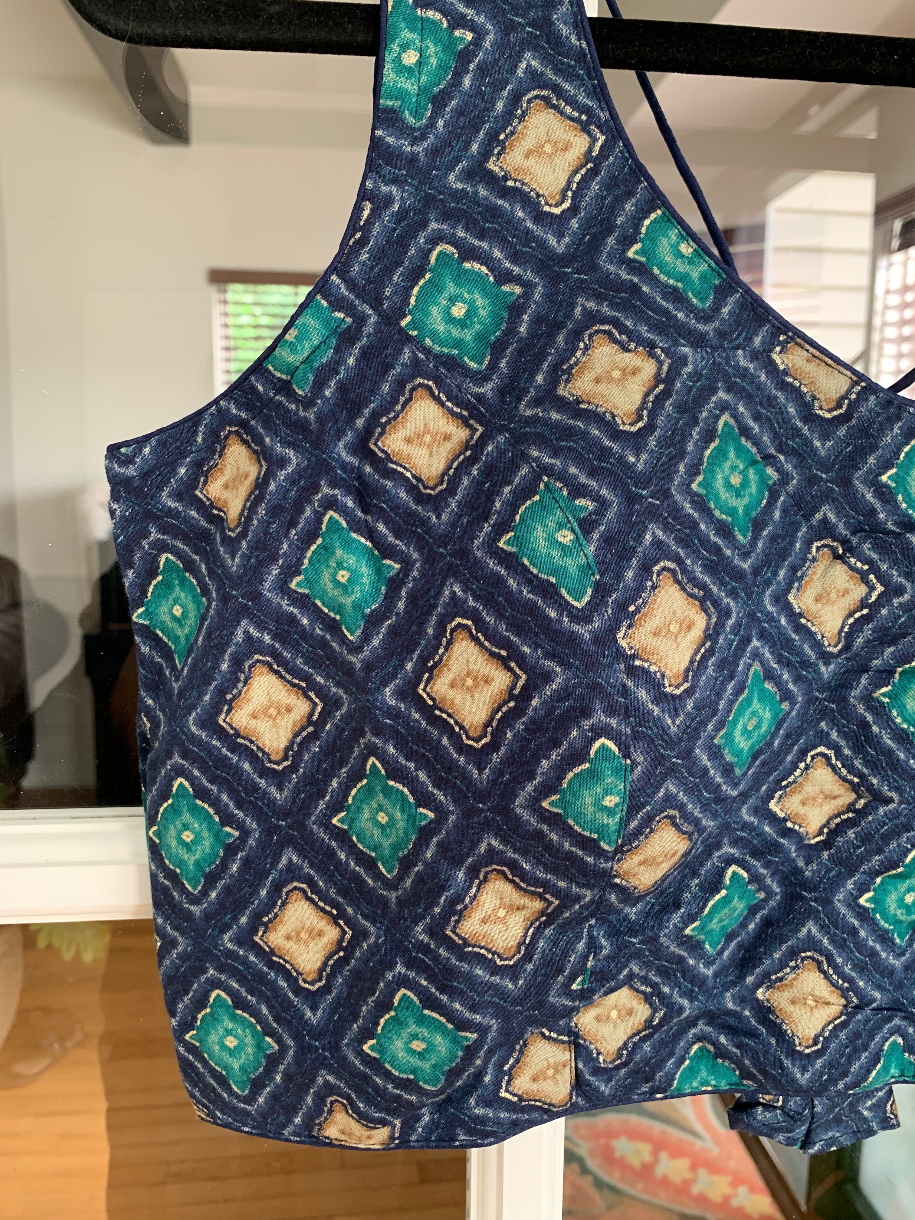 Navy Blue Printed Blouse