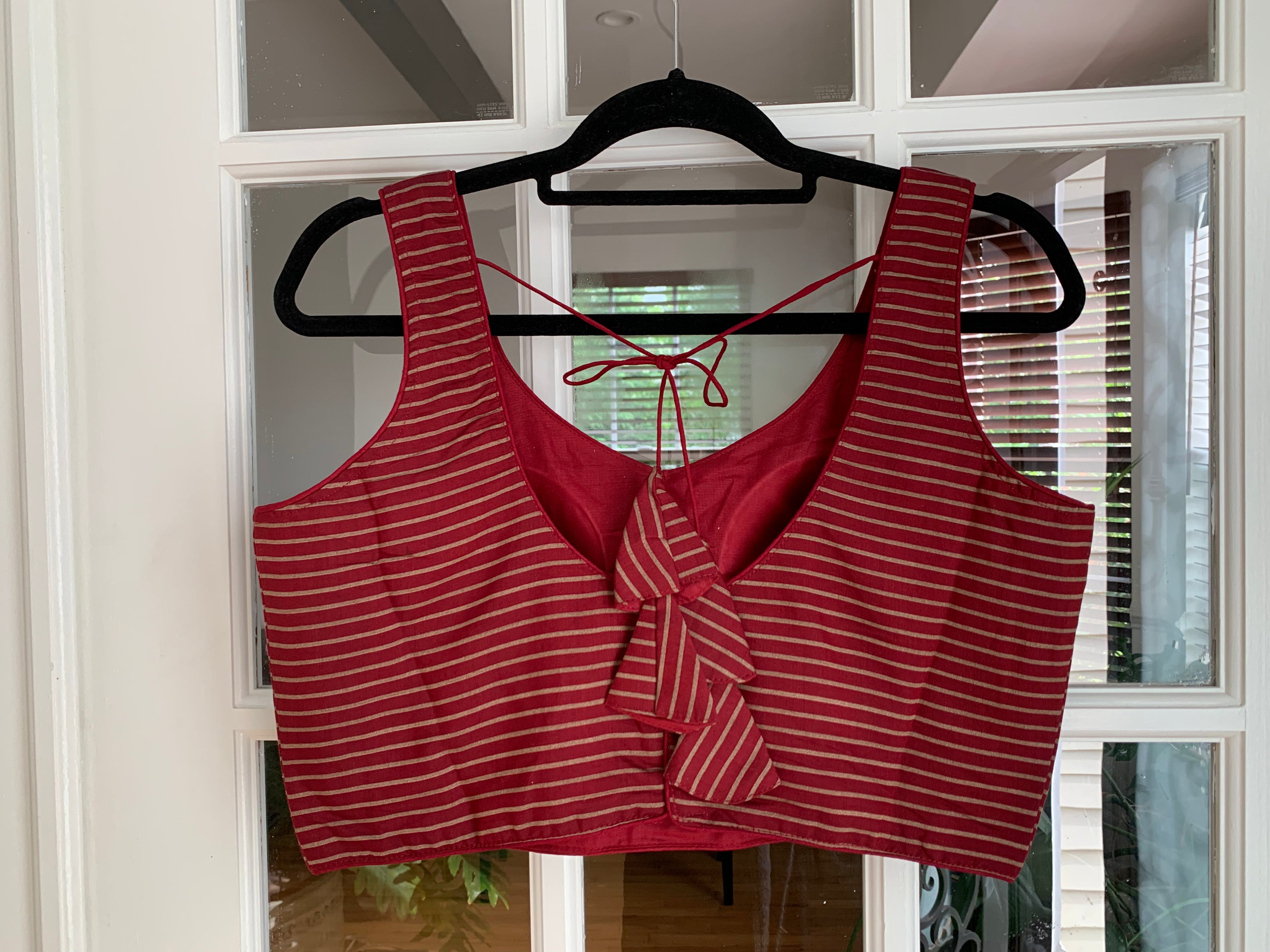 Striped Maroon Red Blouse