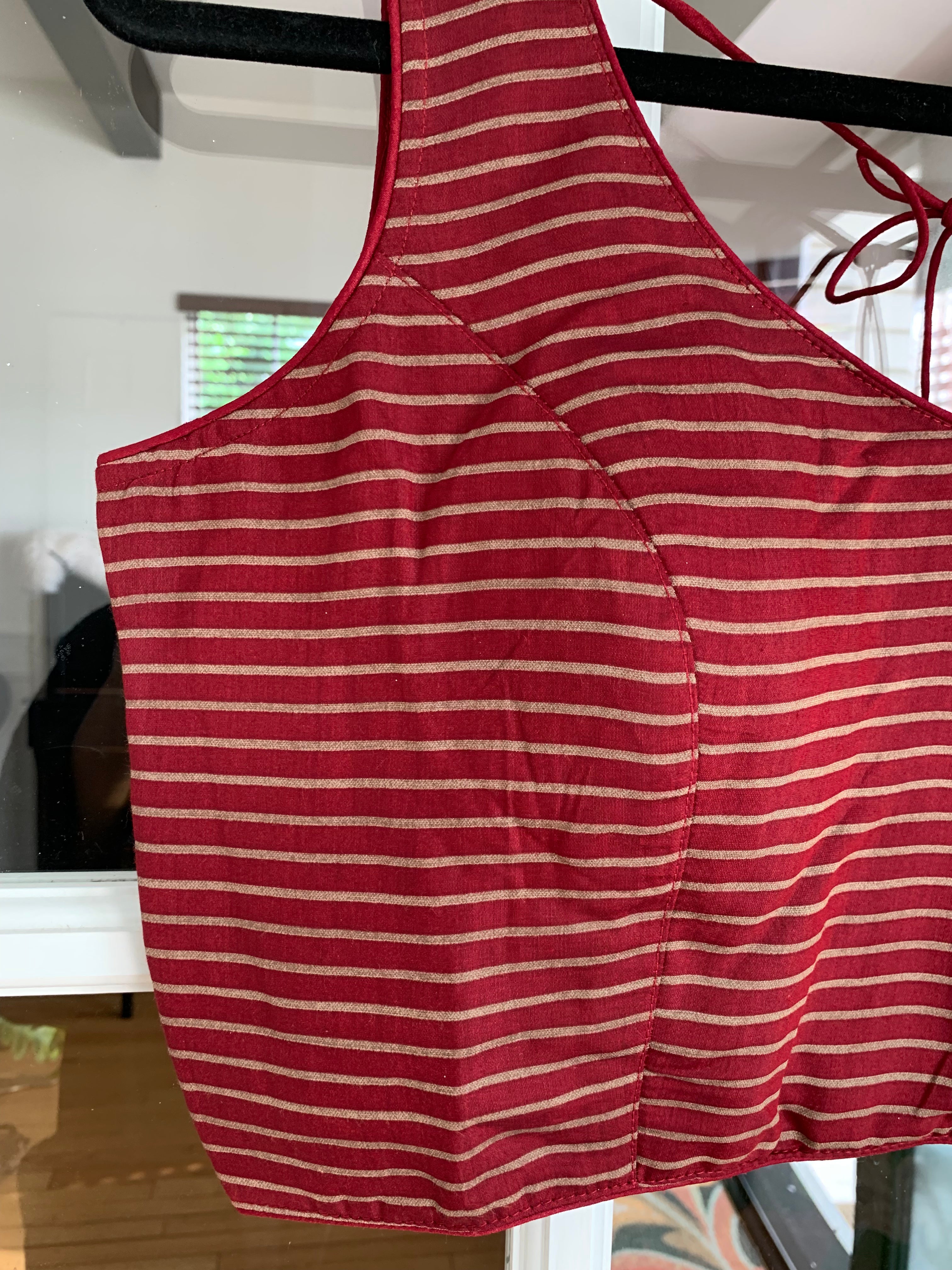 Striped Maroon Red Blouse