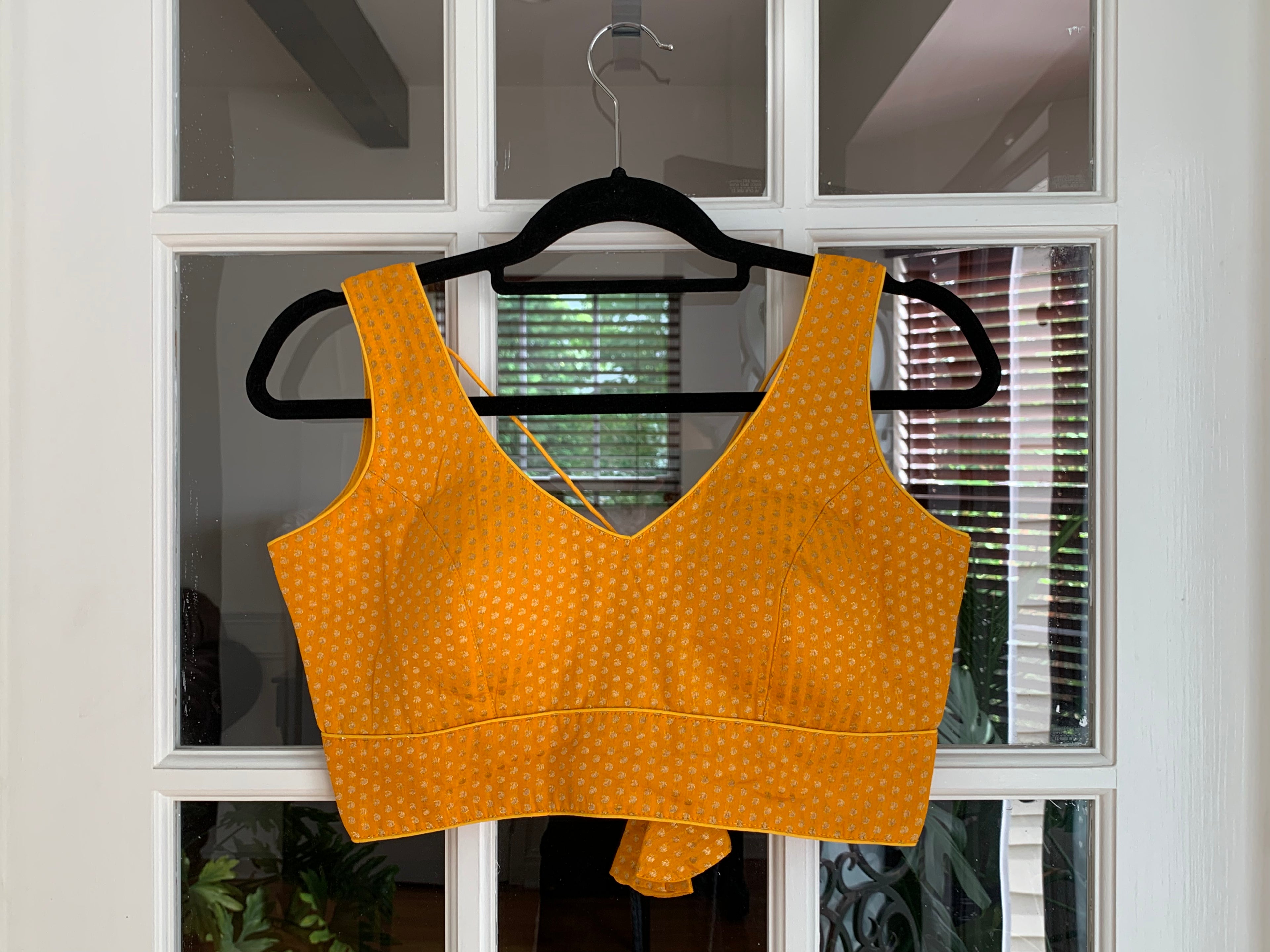 Mustard Yellow Banarasi Blouse