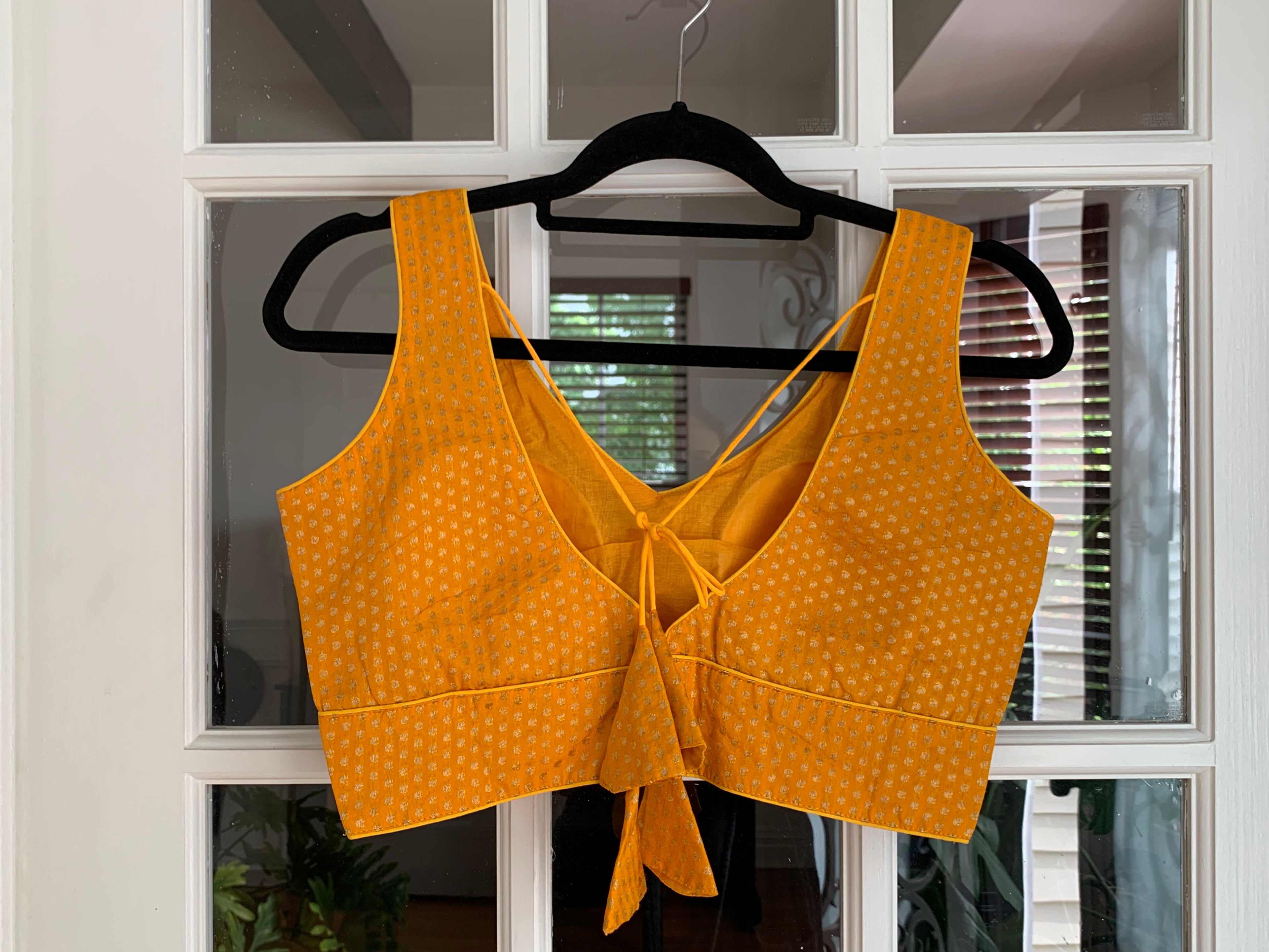 Mustard Yellow Banarasi Blouse