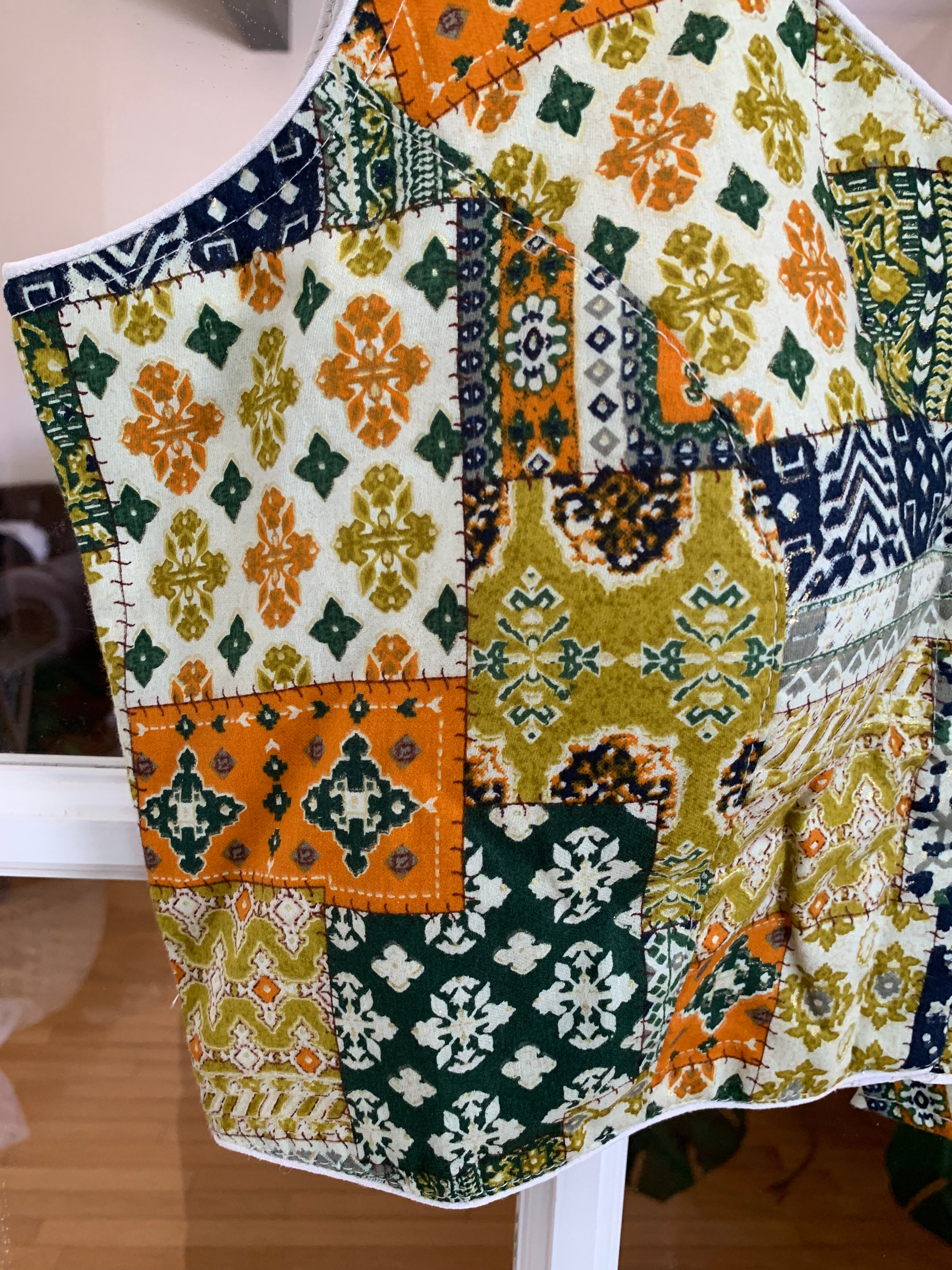 Multicolor Printed Patchwork Design Blouse