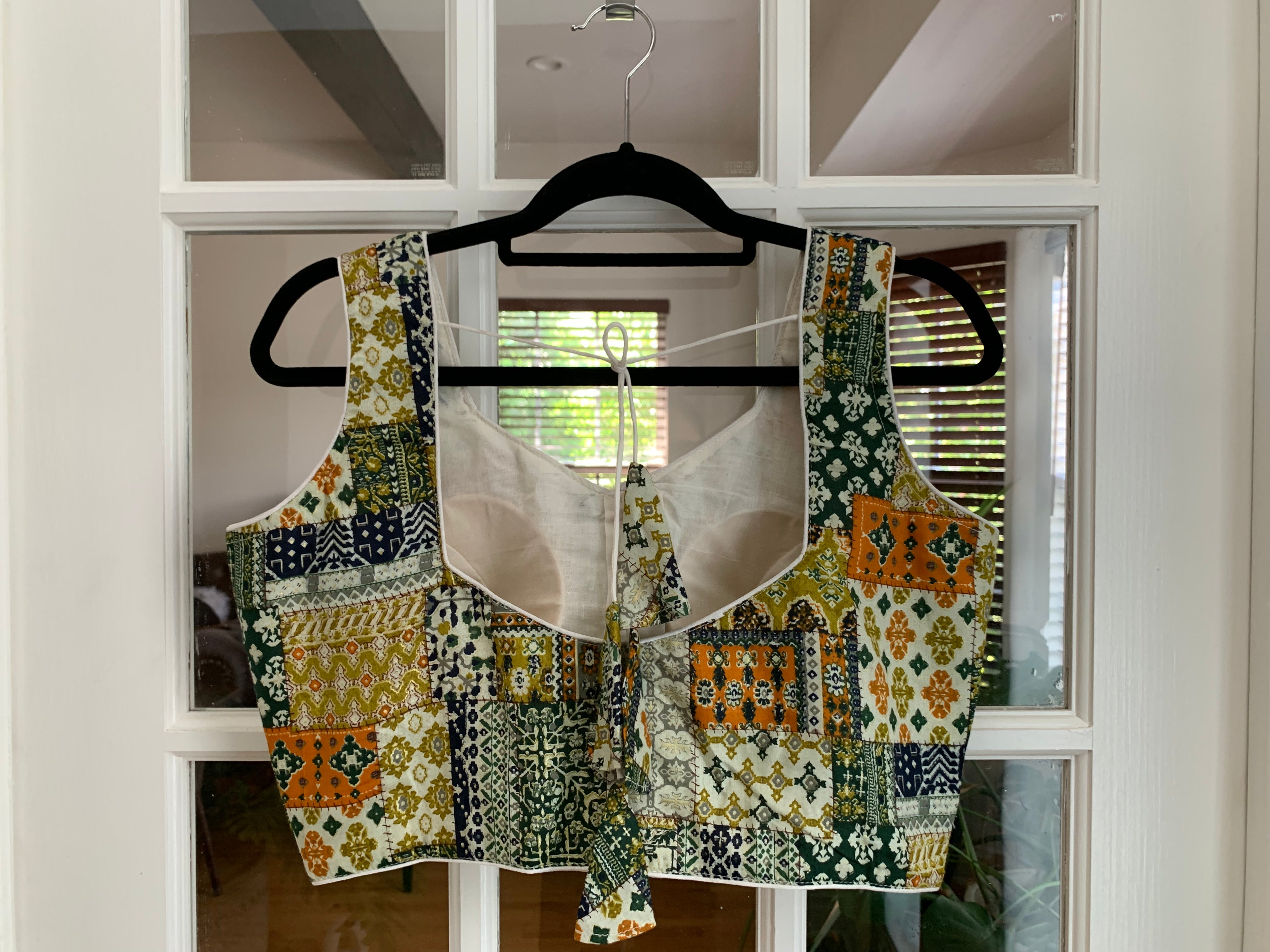 Multicolor Printed Patchwork Design Blouse