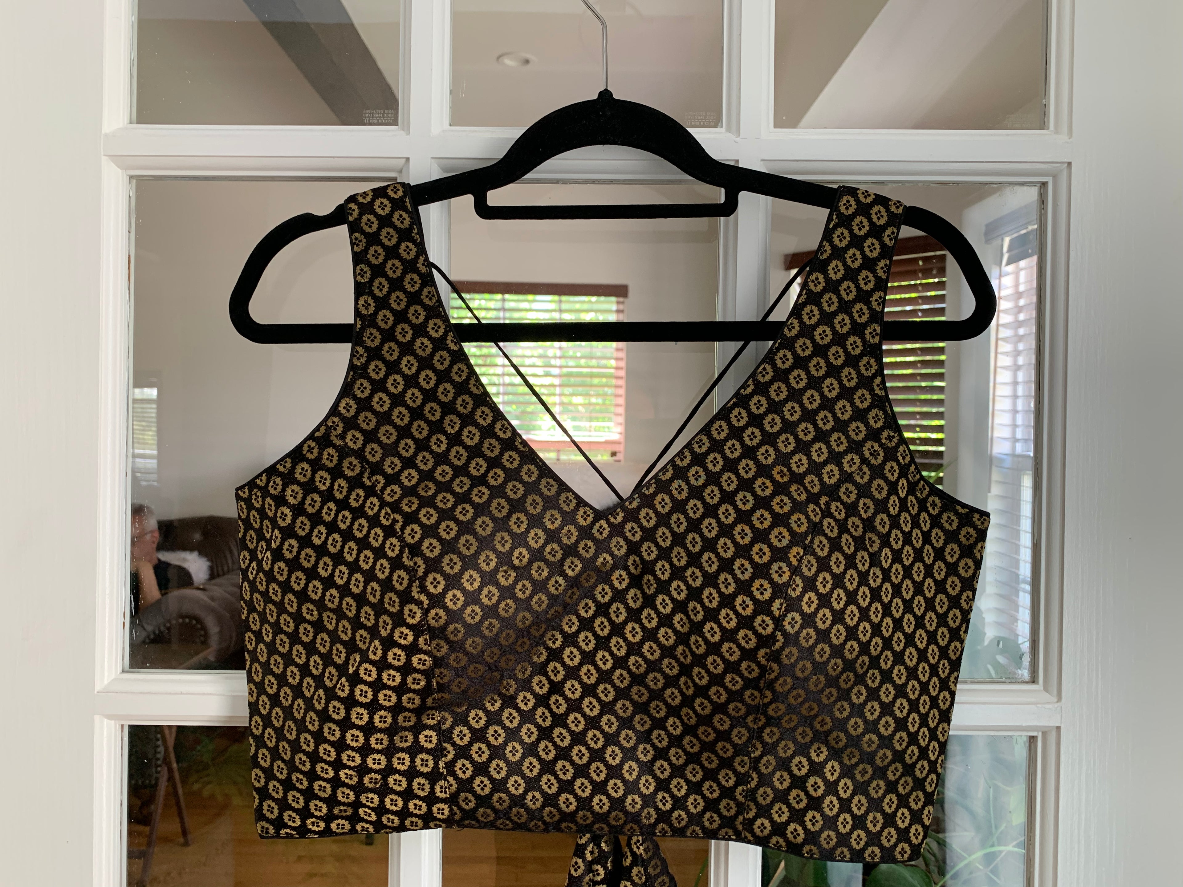 Cocktail Party Black Banarasi Choli Blouse