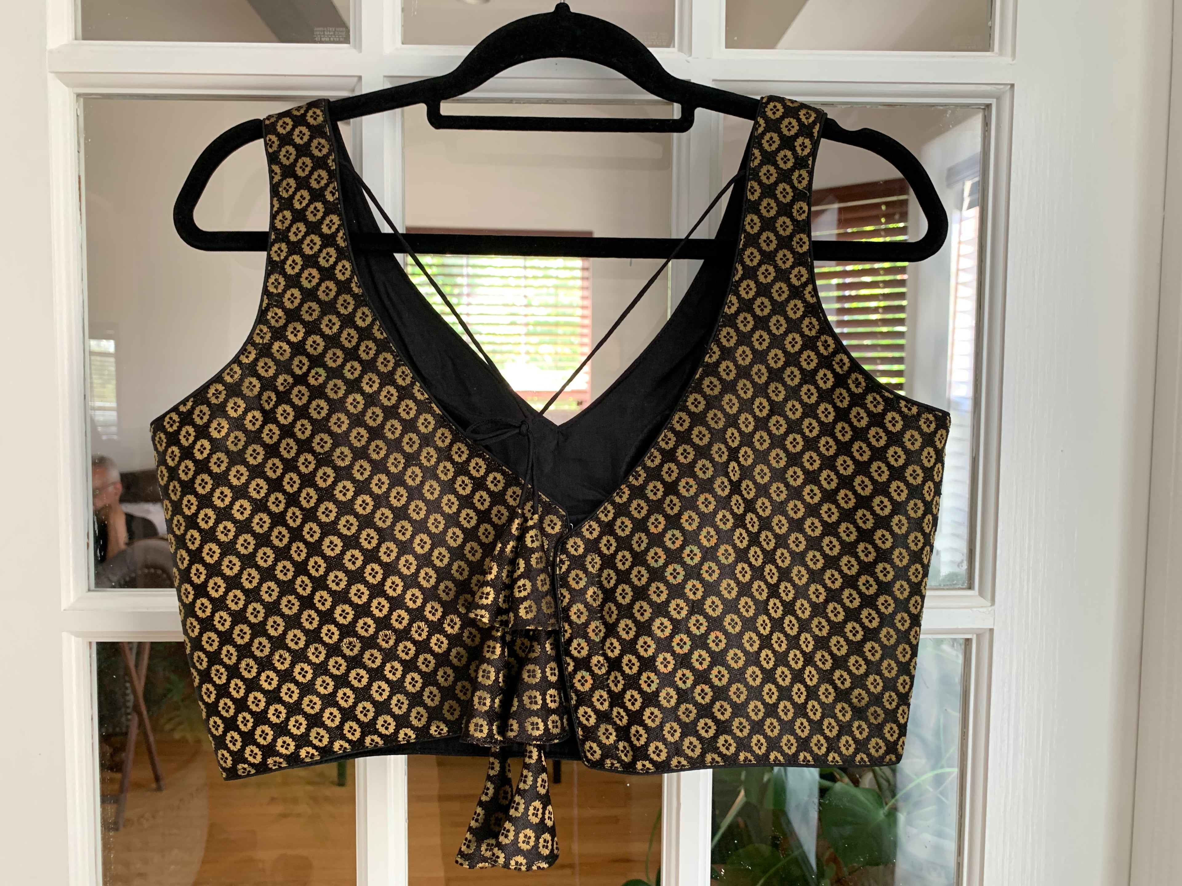 Cocktail Party Black Banarasi Choli Blouse