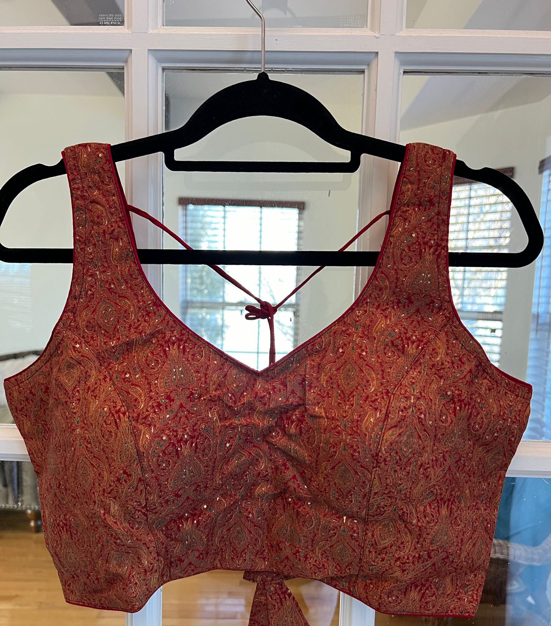 Brick Red Paisley Design Blouse