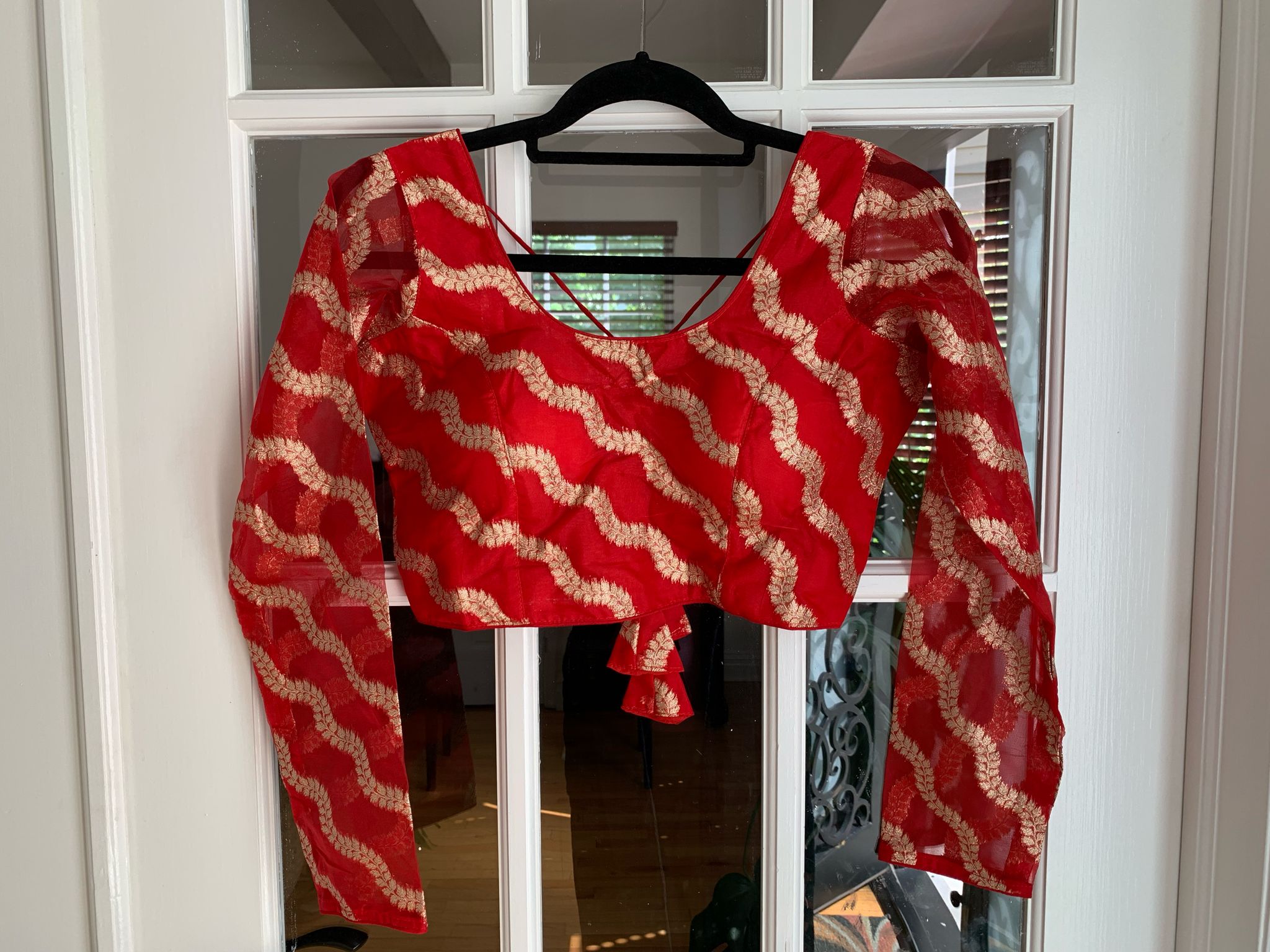 Wavy Leaf Design Blouse