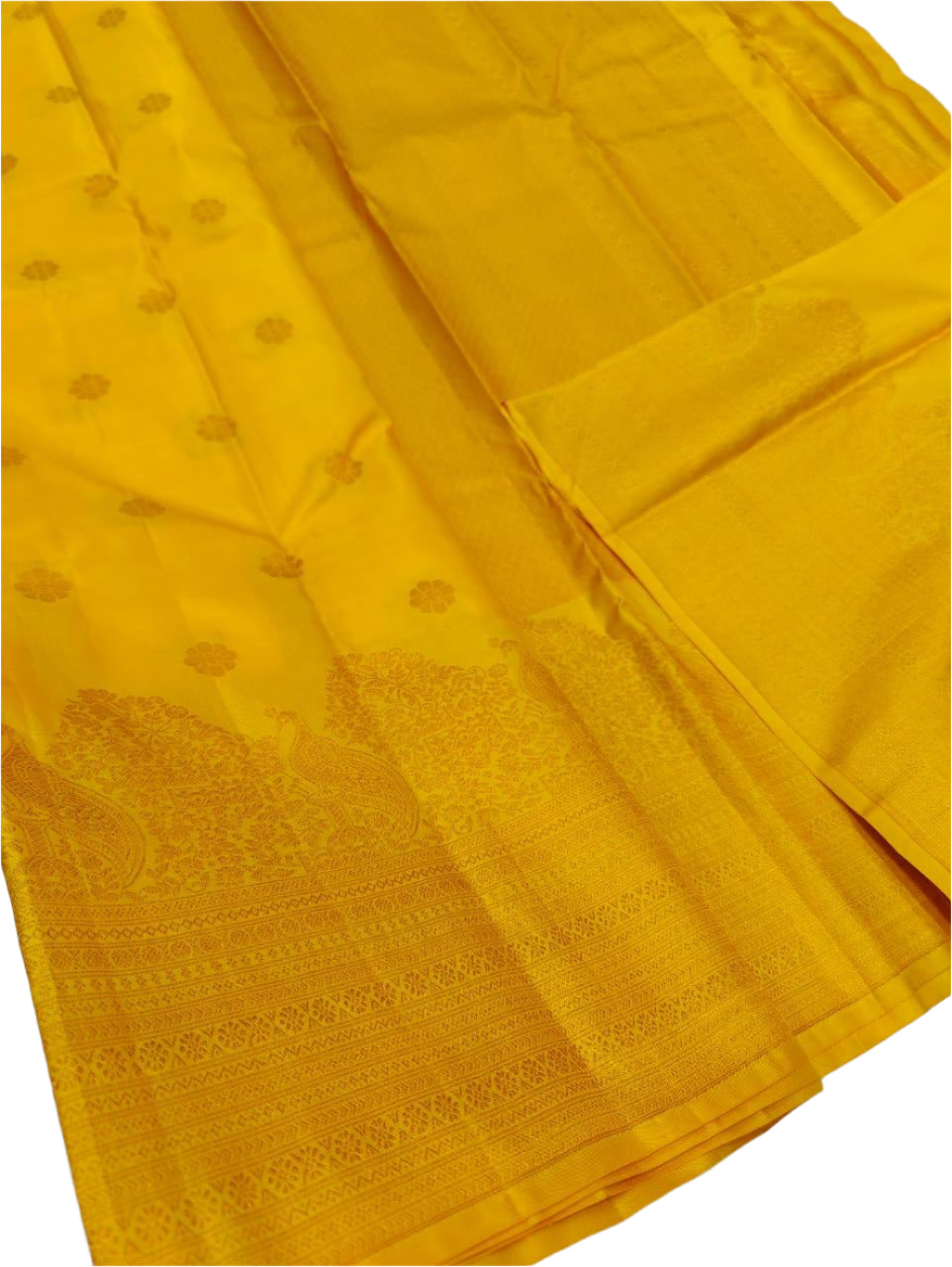 Bridal Haldi Wedding Yellow Kanchipuram Silk Saree