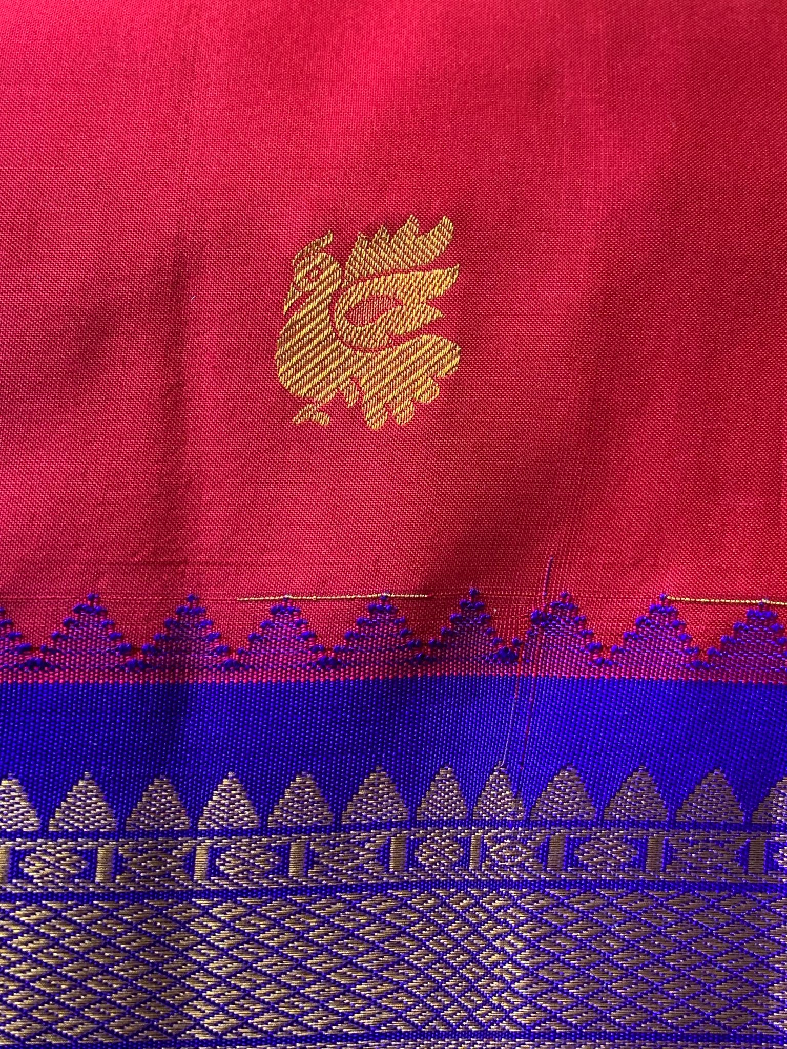 Lovely Pink Gadwal Handloom Silk Saree