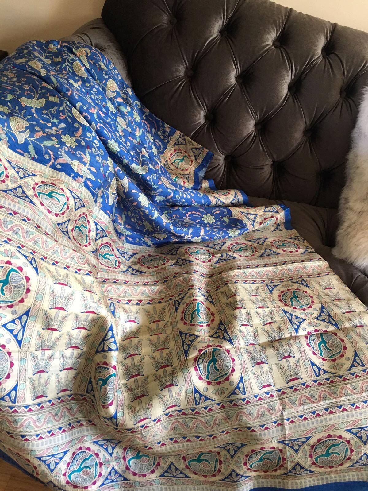 Festive Printed Silk Saree Traditional Indian Sari for Women Ethnic Wear Saree Lightweight Partywear Casual Wear Saree