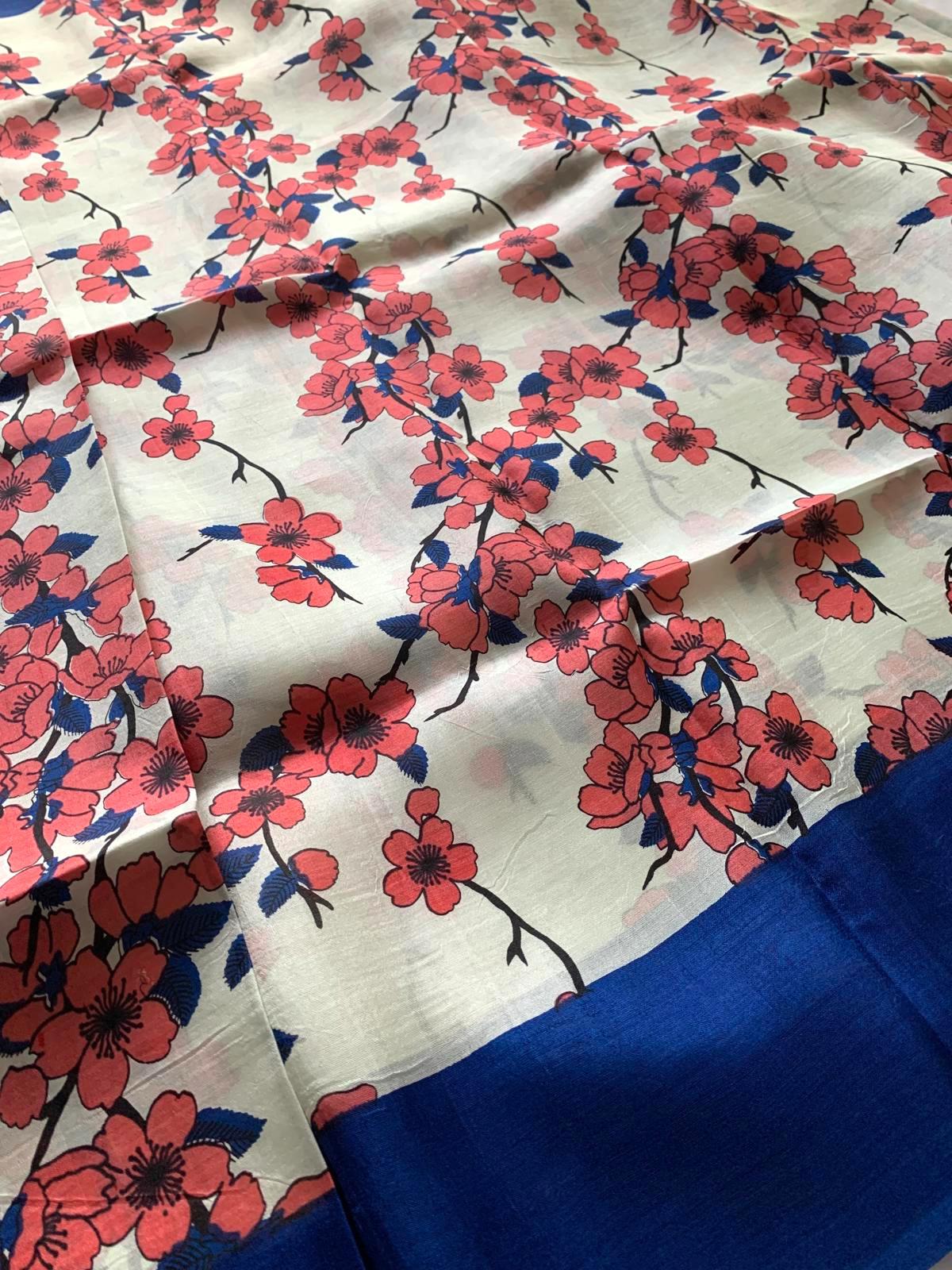 Partywear Saree Pure Silk Saree Occasion Soft Silk Floral Saree Lightweight Sari