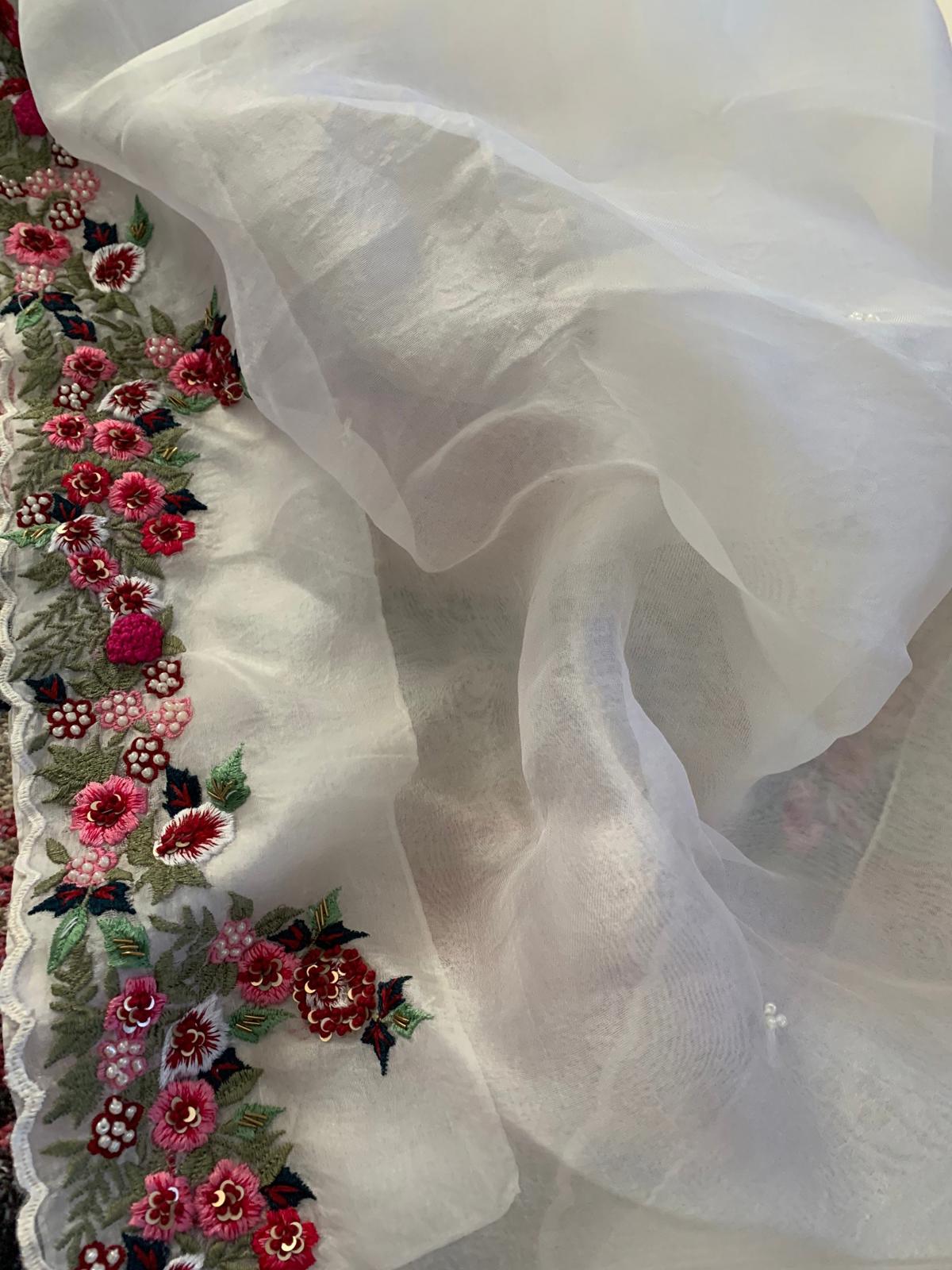 Wedding Saree Hand Embroidered Designer Sari for Women