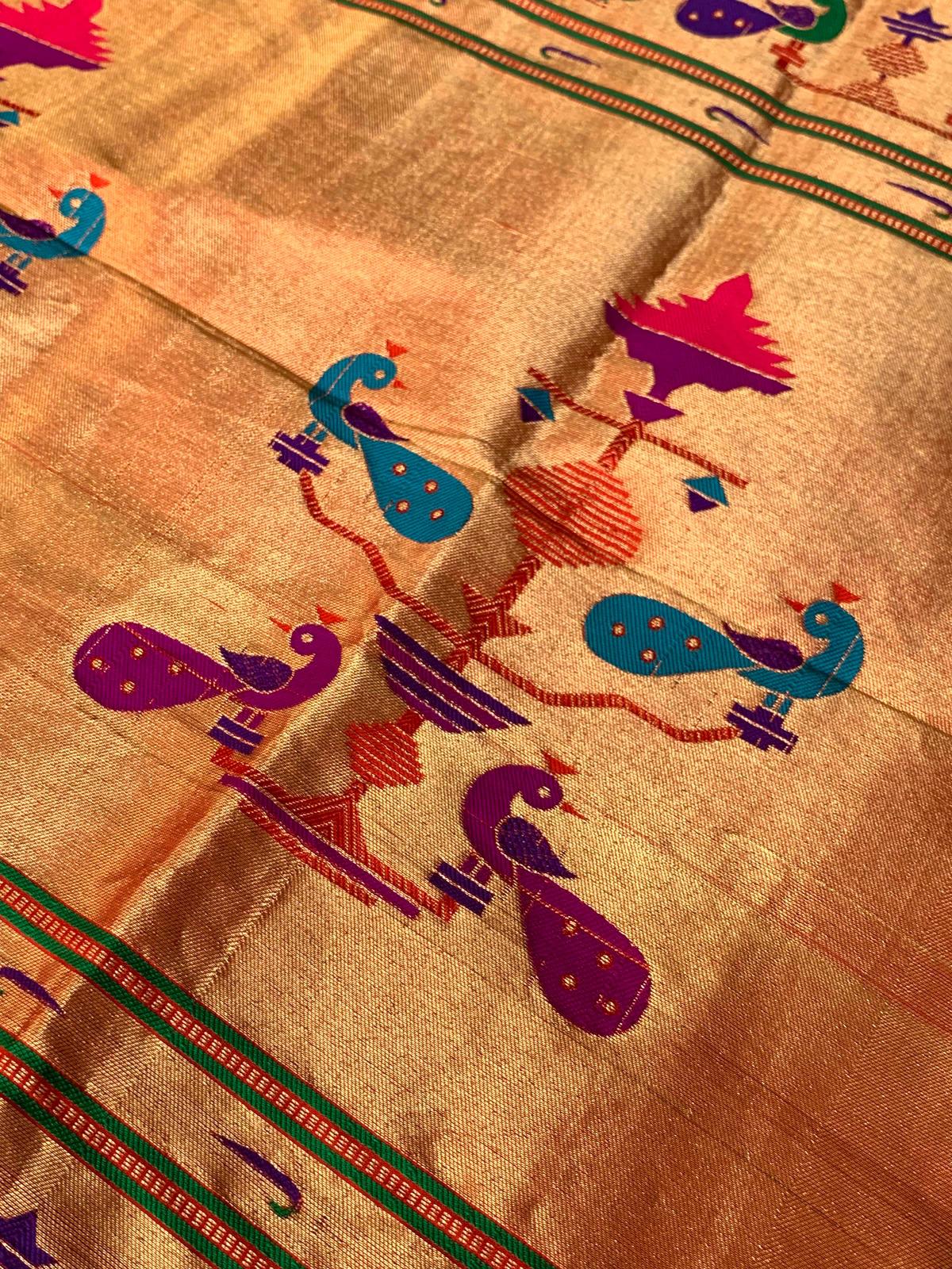 Wedding Saree Paithani Silk Sari Traditional Maharashtrian Saree Partywear