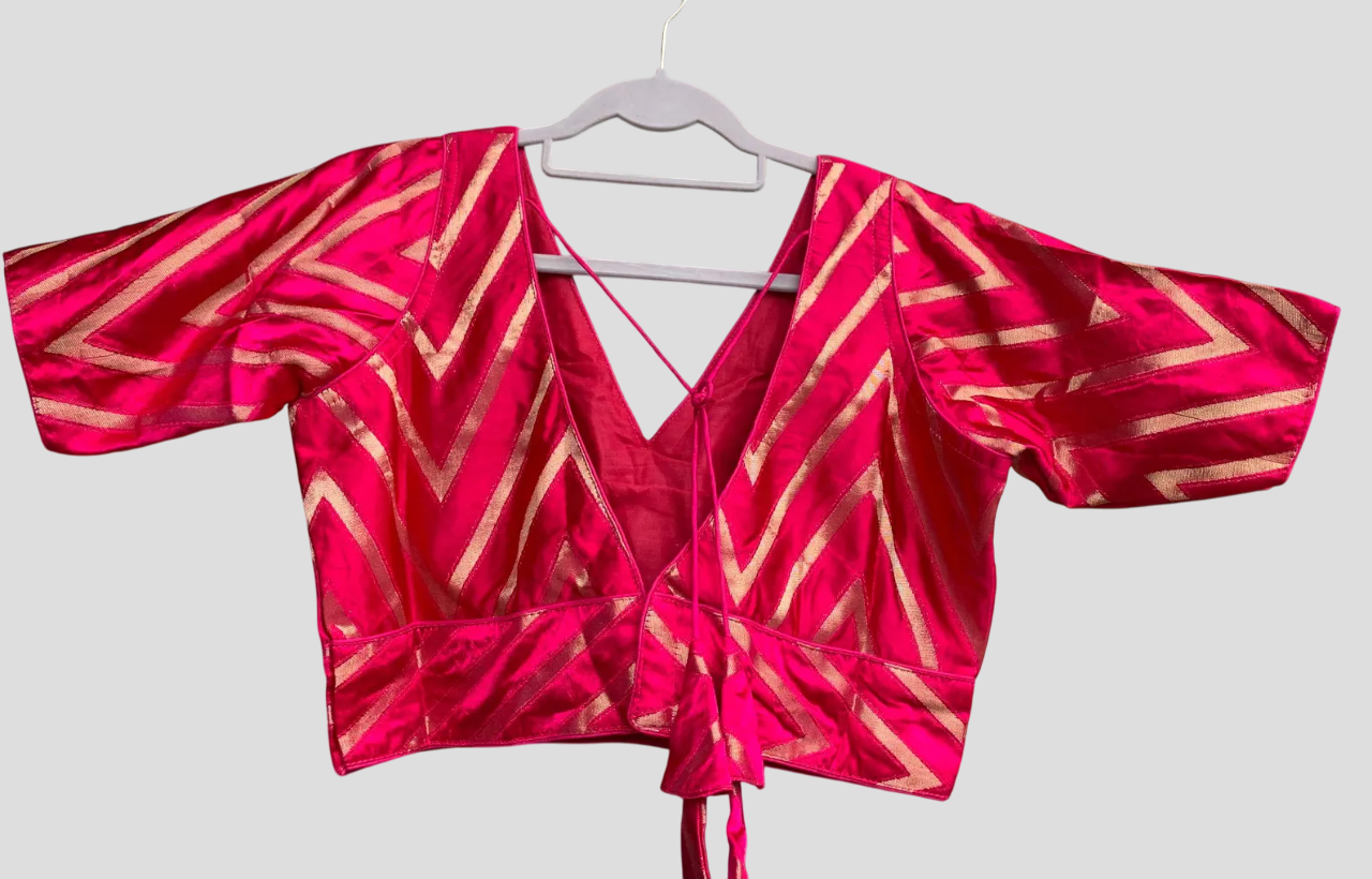 Stylish Striped V Neck Blouse