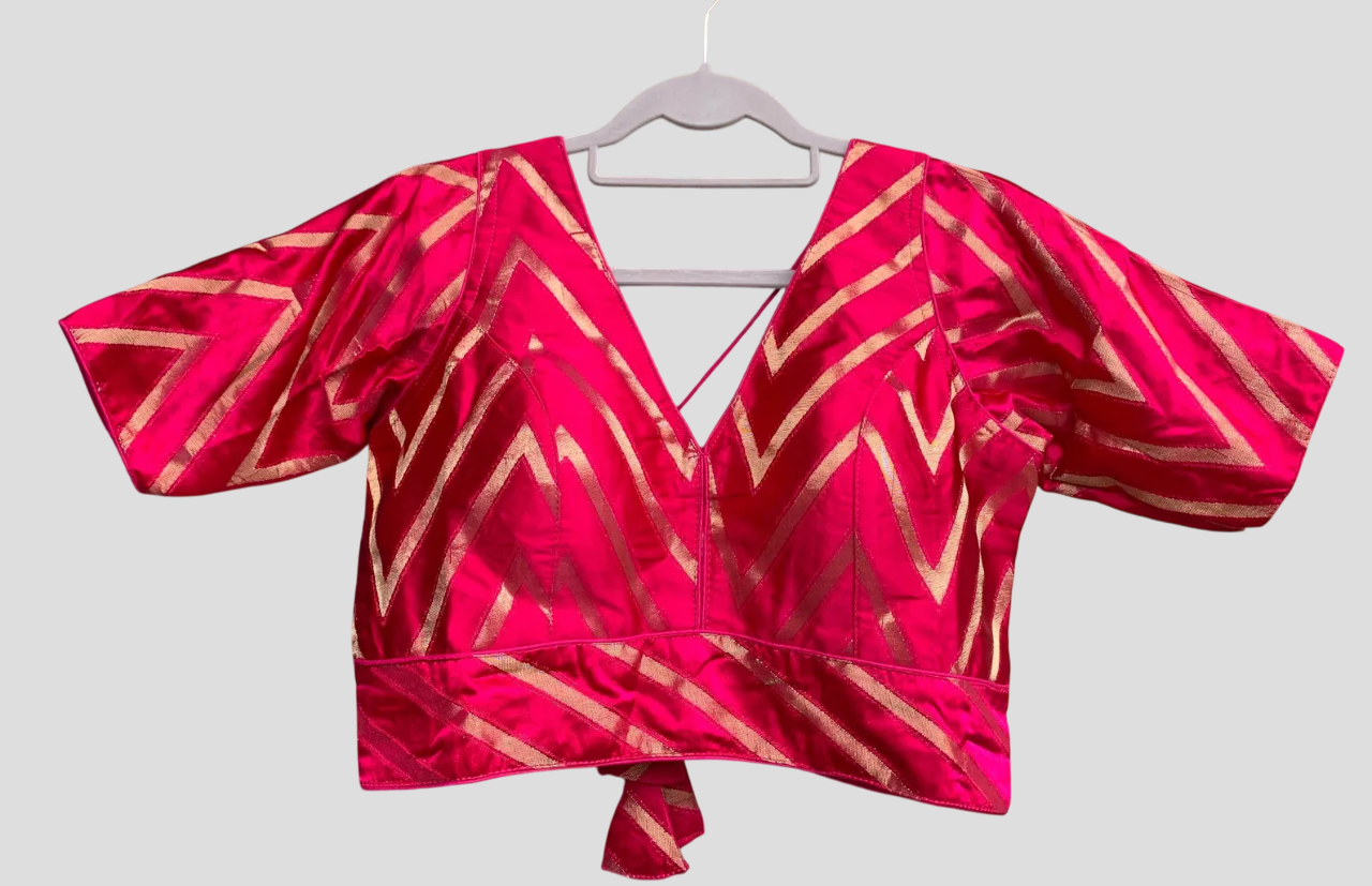 Stylish Striped V Neck Blouse