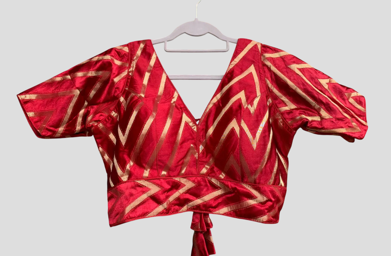 Stylish Striped V Neck Blouse