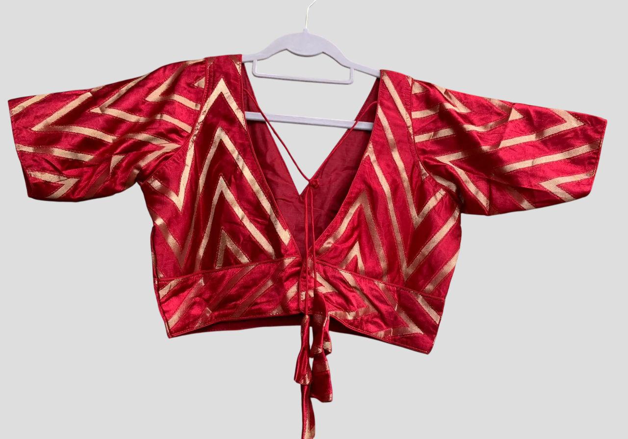 Stylish Striped V Neck Blouse