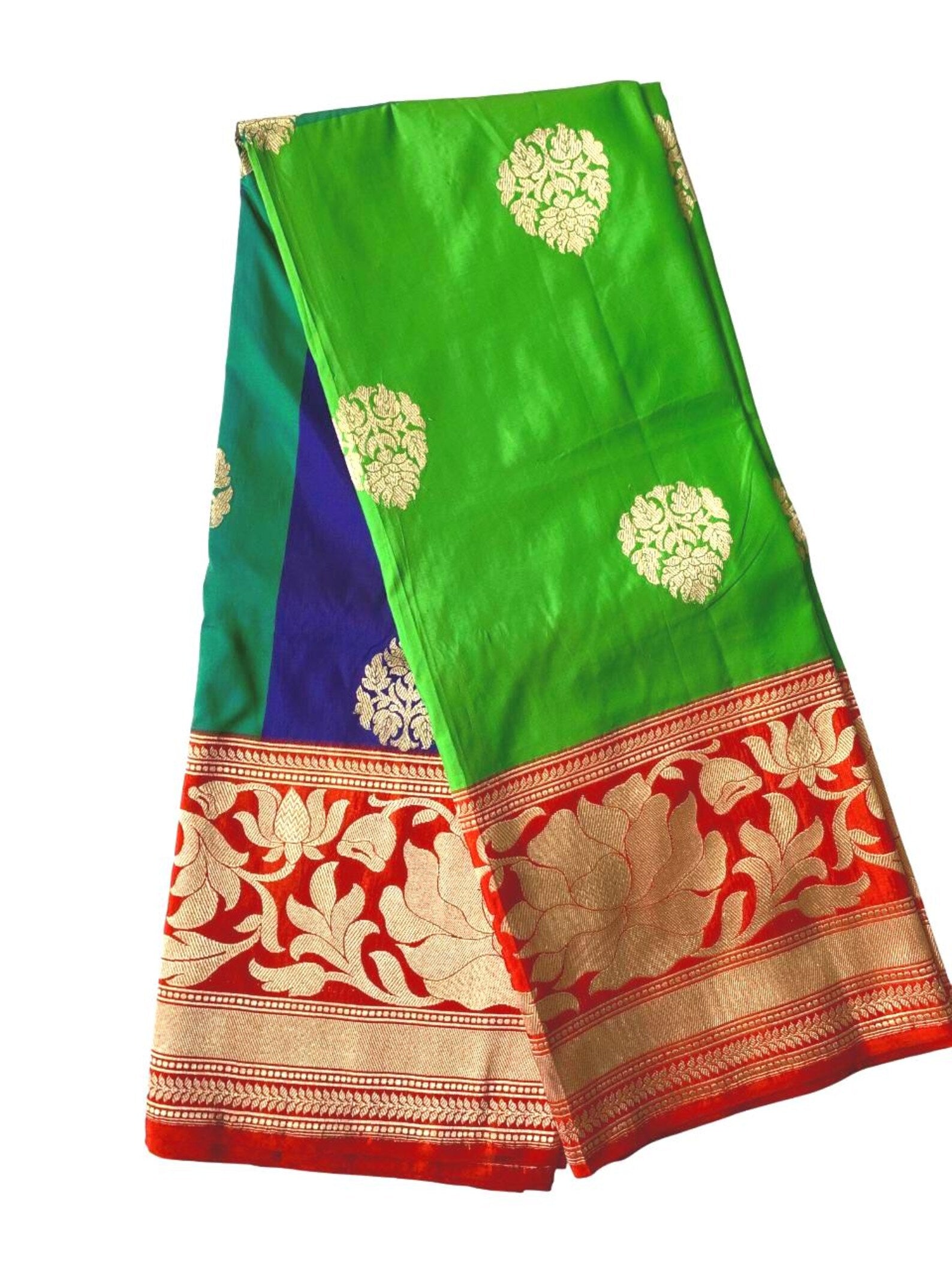 Multicolor Checkered Banarasi Silk Saree