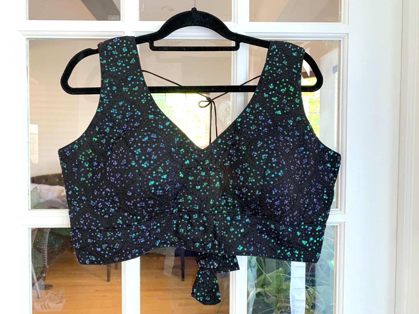 Sleeveless Sequined Blouse