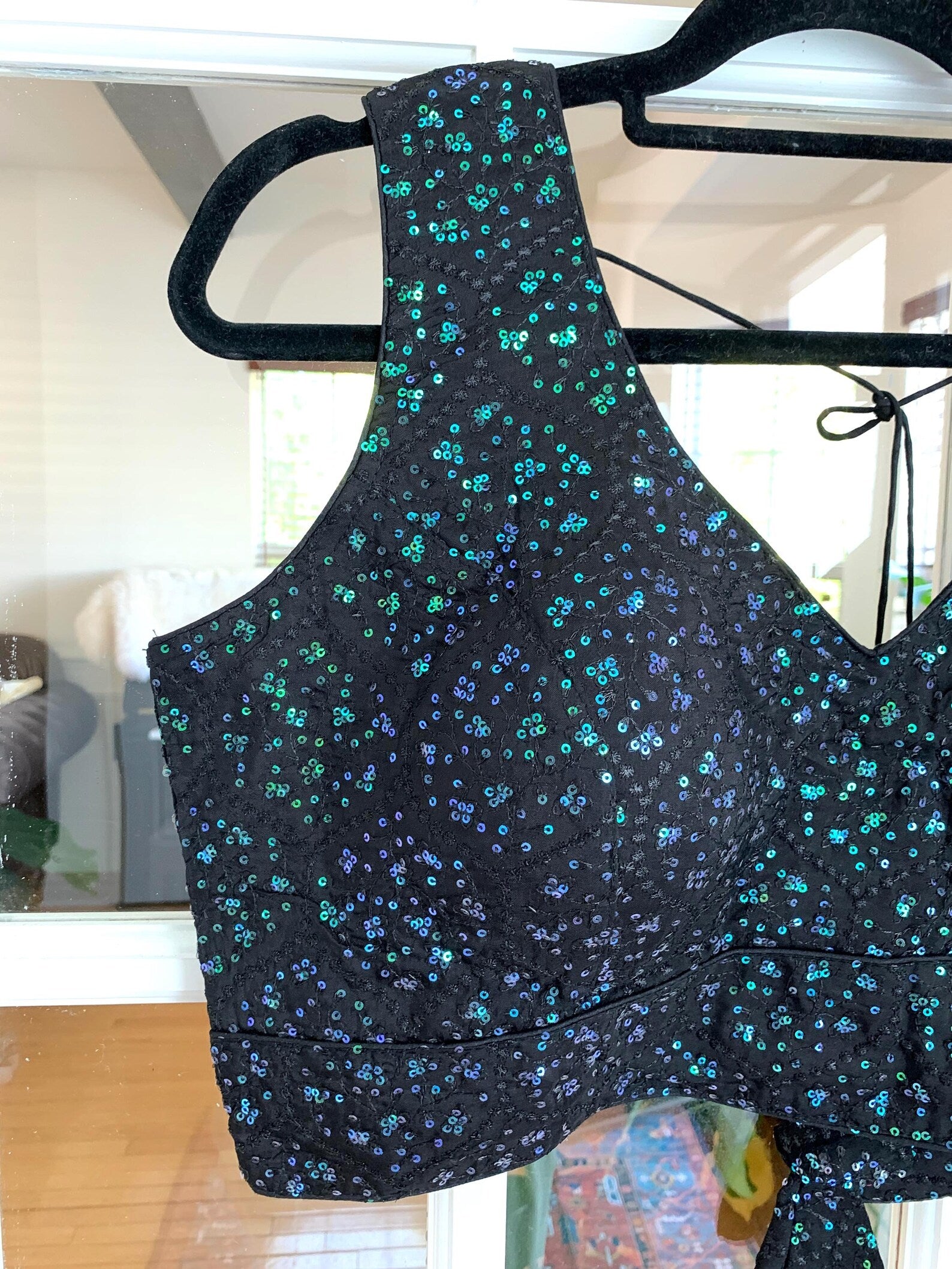 Sleeveless Sequined Blouse