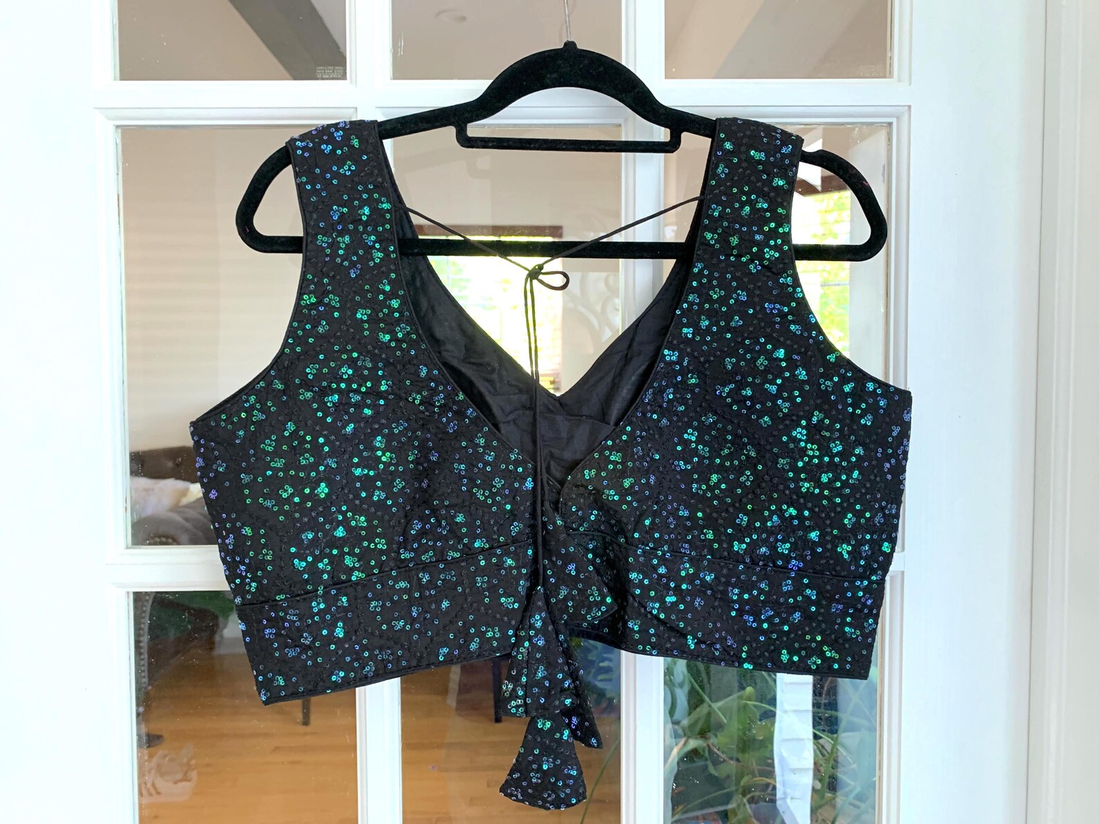 Sleeveless Sequined Blouse