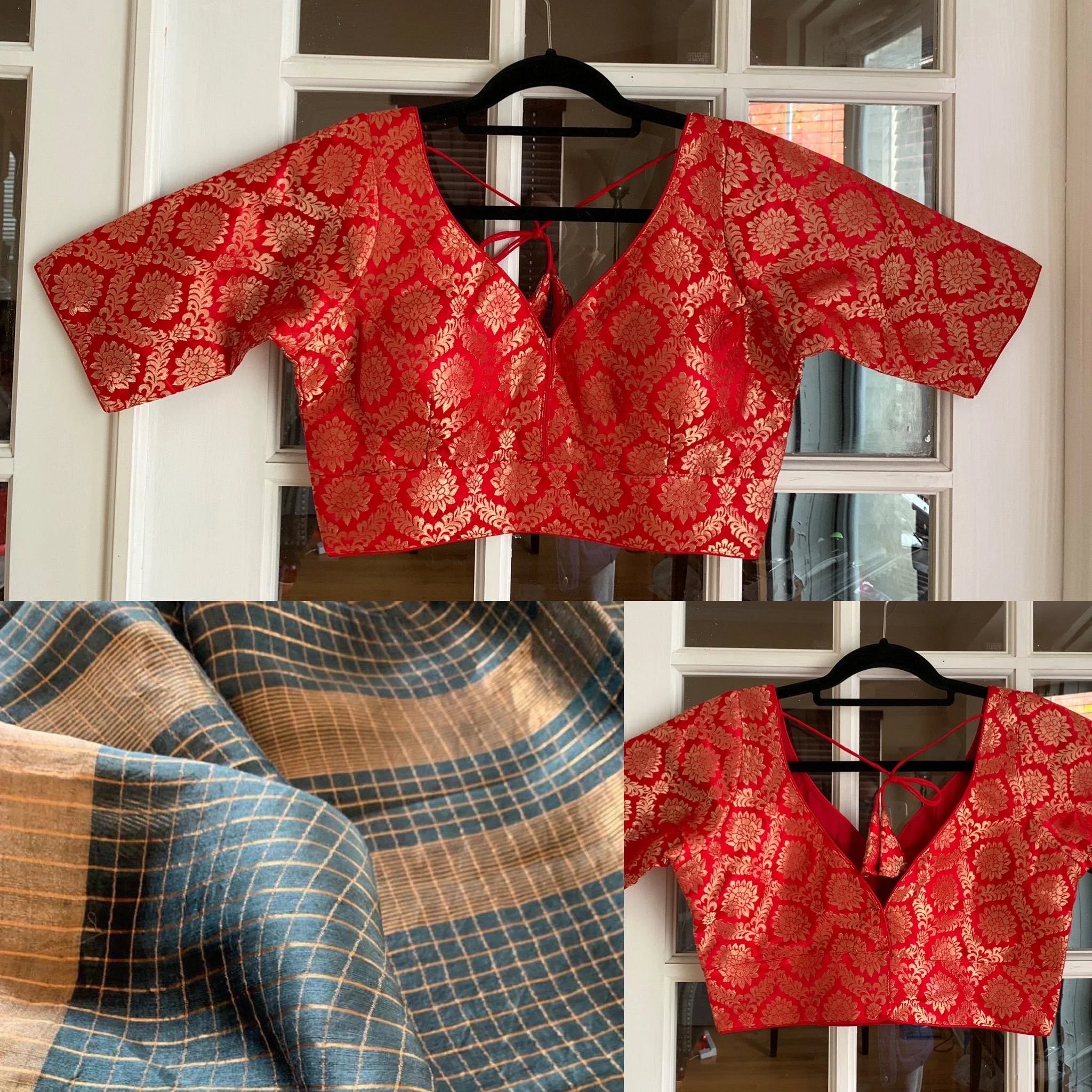 Forest Green Linen Silk Saree