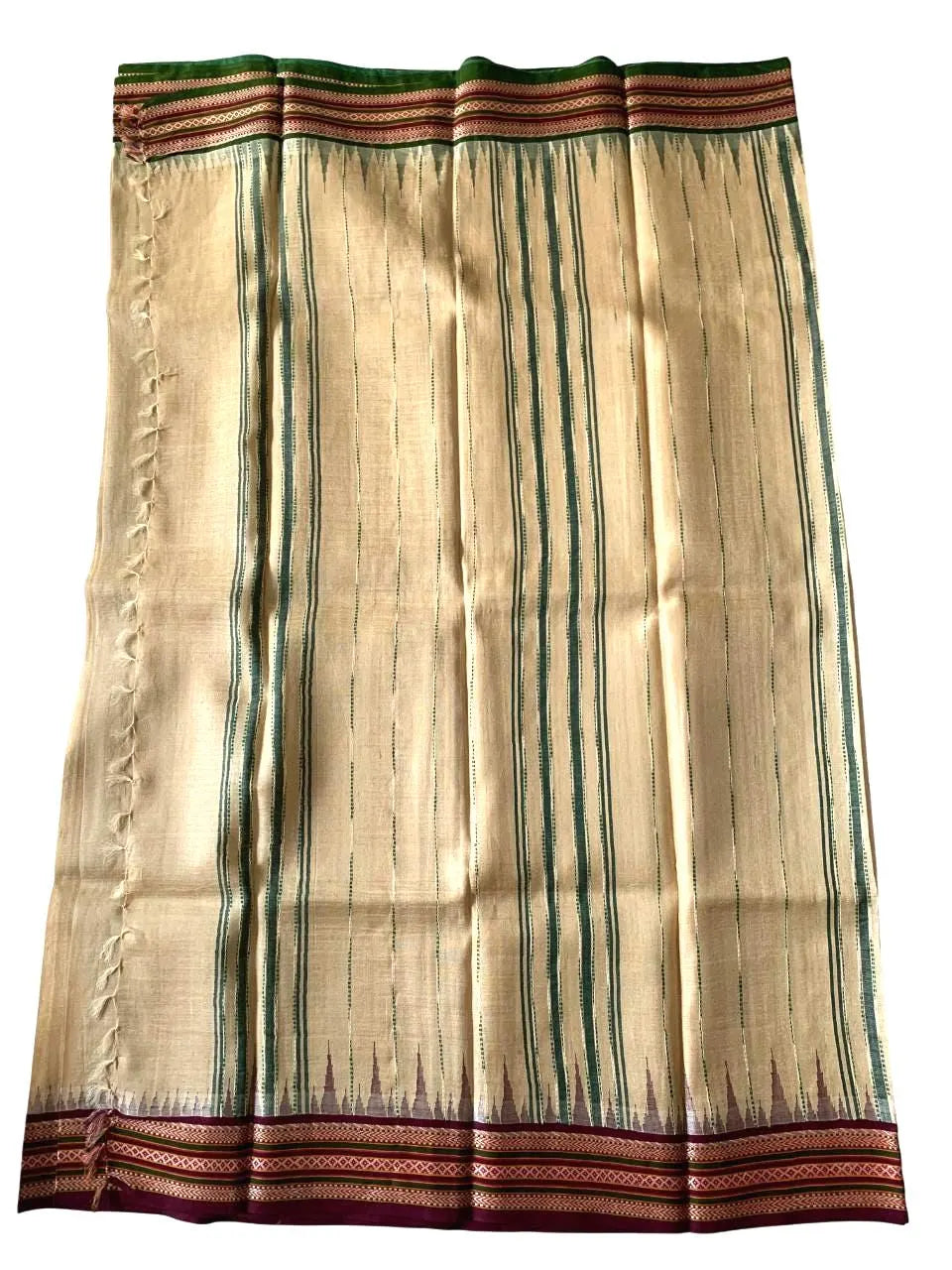 Vidarbha Tussar Silk Karvati Kinar Saree