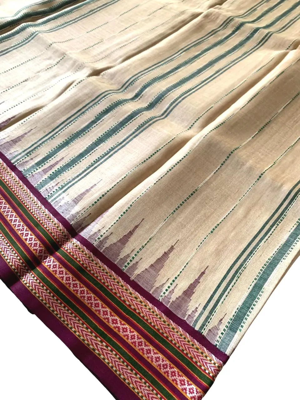 Vidarbha Tussar Silk Karvati Kinar Saree