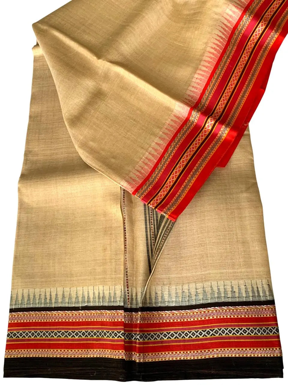 Vidarbha Tussar Silk Karvati Kinar Saree
