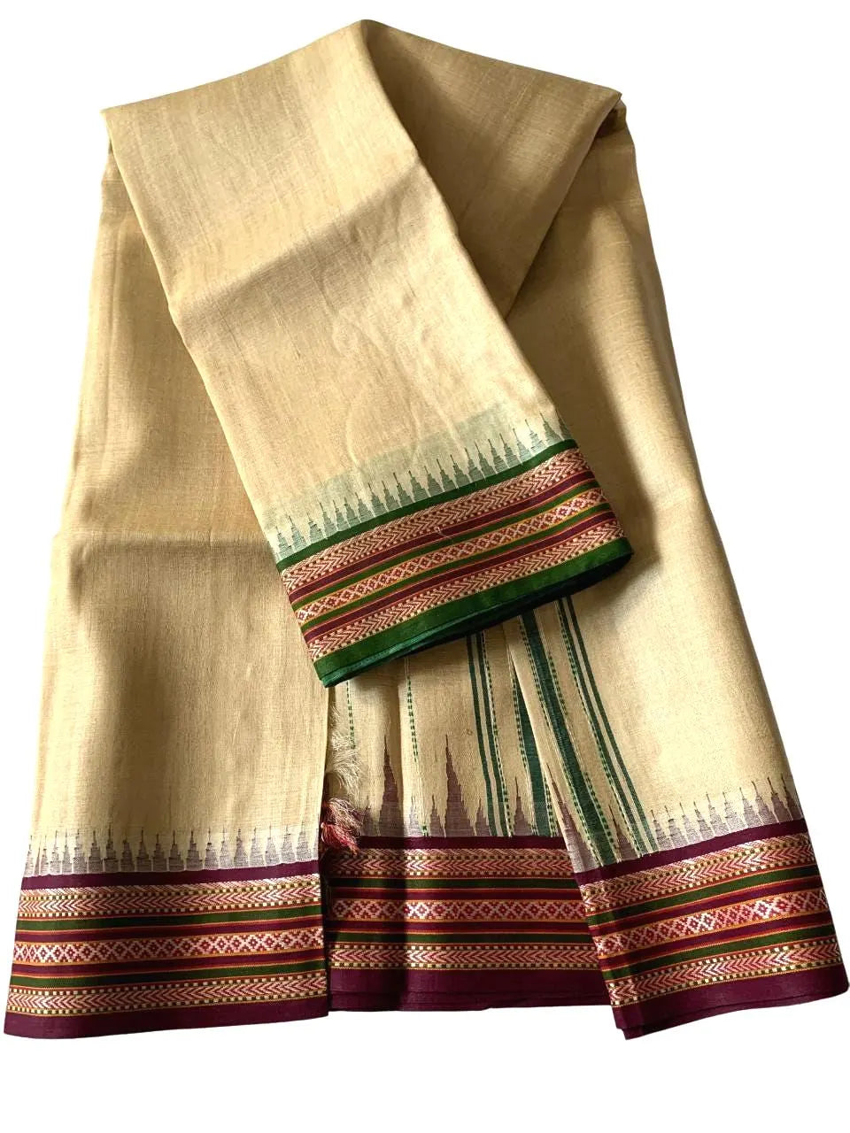 Vidarbha Tussar Silk Karvati Kinar Saree