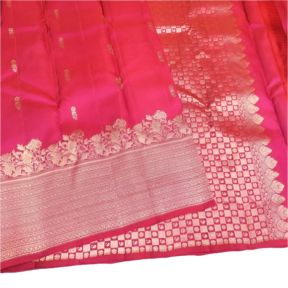 Contemporary Pink Kanchipuram Silk Saree