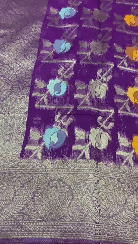 Violet Faux Organza Silk Saree