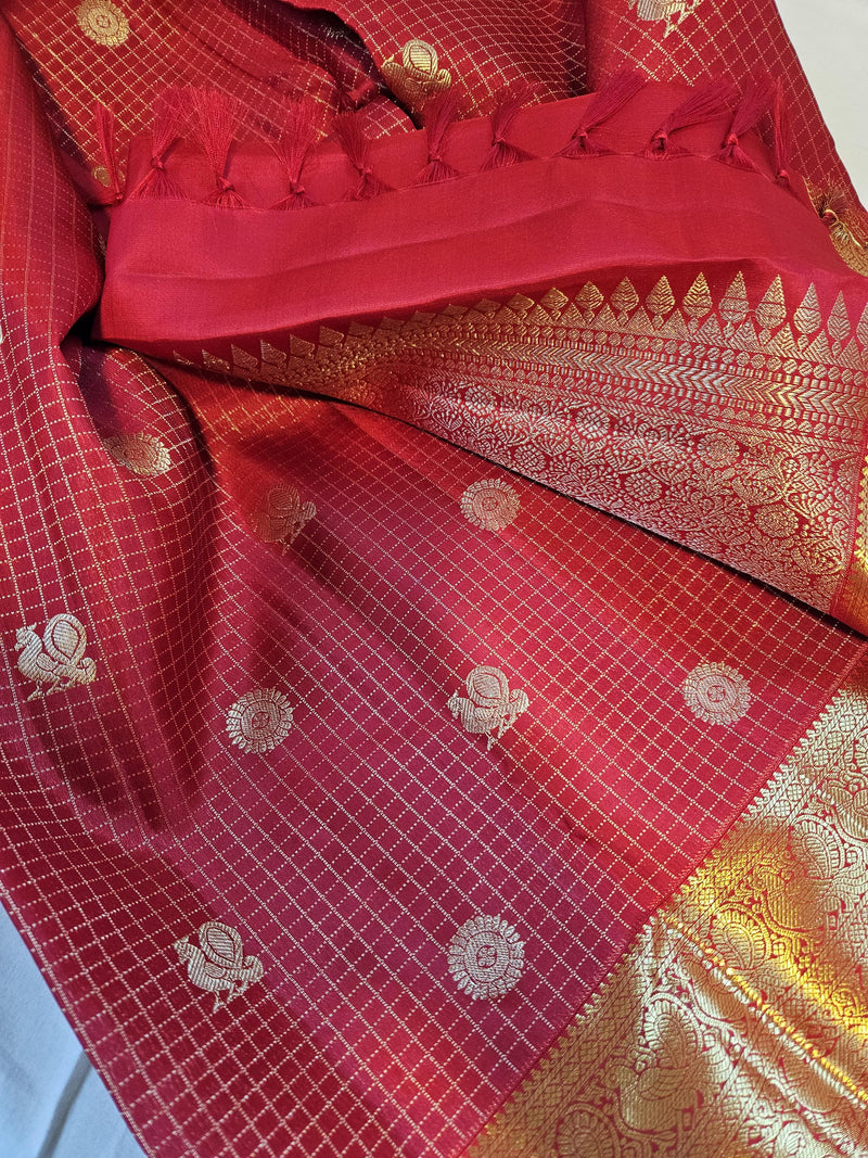 Red Kanchipuram Silk Saree reviewed by Divya