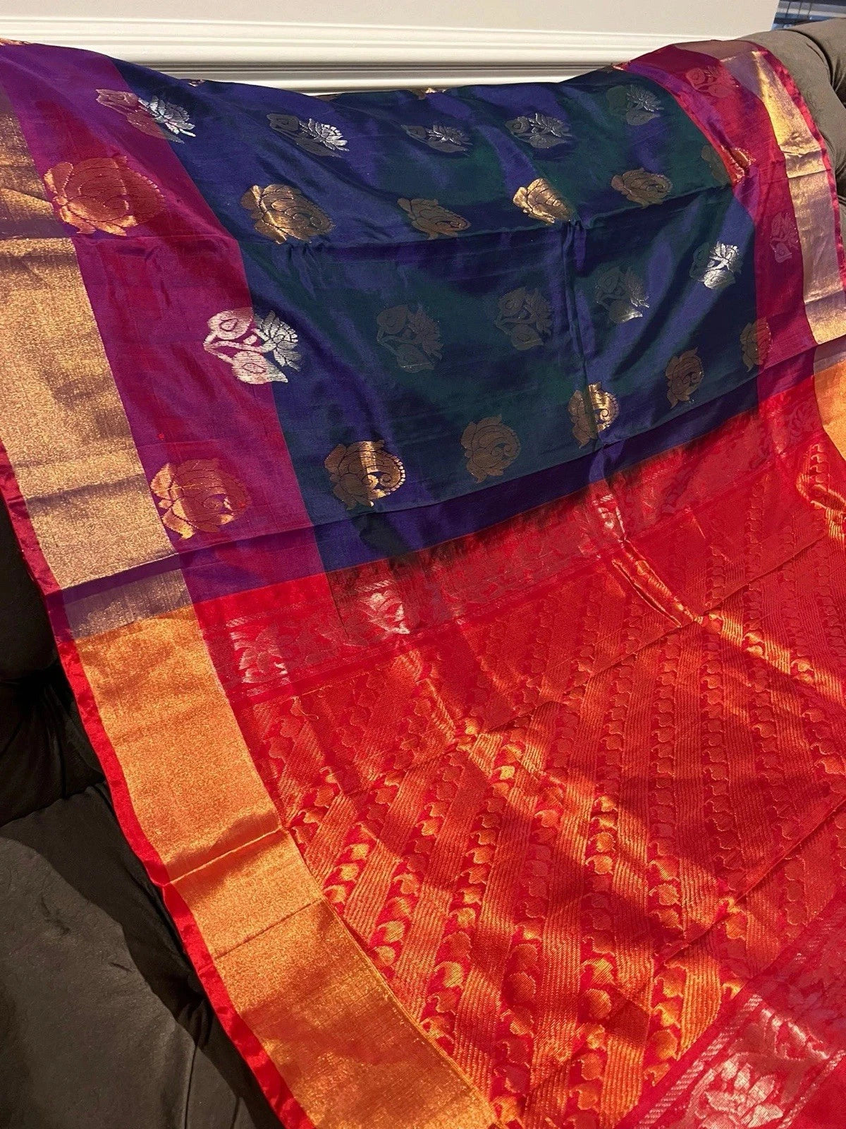 Deep Blue Uppada Silk Saree