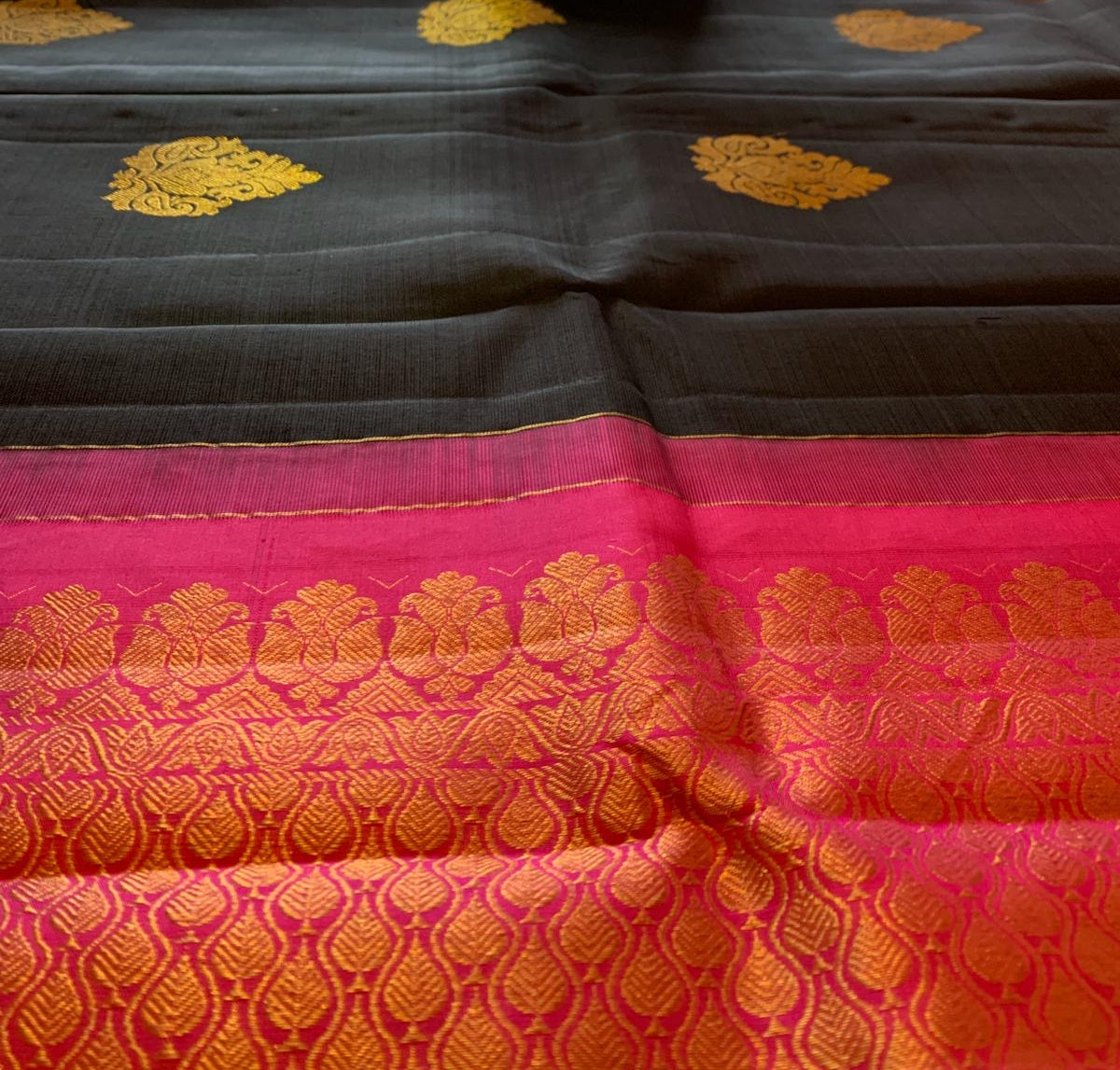 Black Kanchipuram Silk Saree