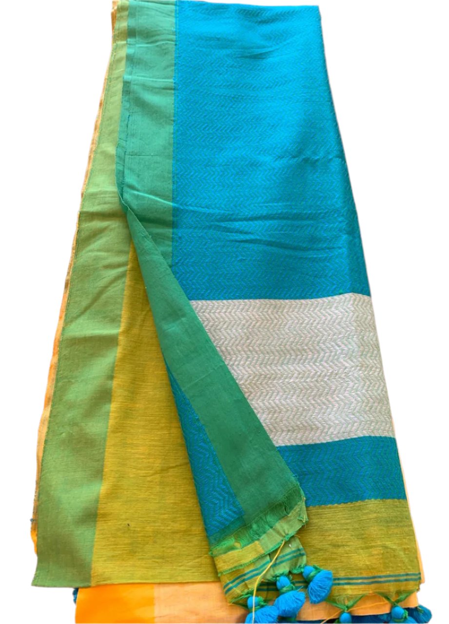 Yellow Cotton Saree