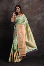 Load image into Gallery viewer, Bridal Pastel Green Kanchipuram Silk Saree