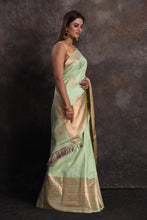 Load image into Gallery viewer, Bridal Pastel Green Kanchipuram Silk Saree