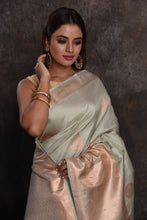 Load image into Gallery viewer, Bridal Light Pastel Green Kanchipuram Silk Saree