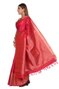 Contemporary Bridal Pink Kanchipuram Silk Saree