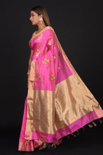 Load image into Gallery viewer, Rani Pink Chanderi Silk Saree