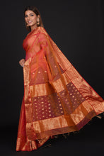 Load image into Gallery viewer, Burnt Orange Chanderi Silk Saree