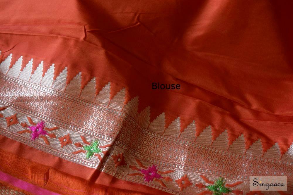 Red Paithani Design Banarasi Silk Saree