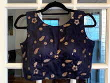 Load image into Gallery viewer, Midnight Blue Floral Sequined Blouse